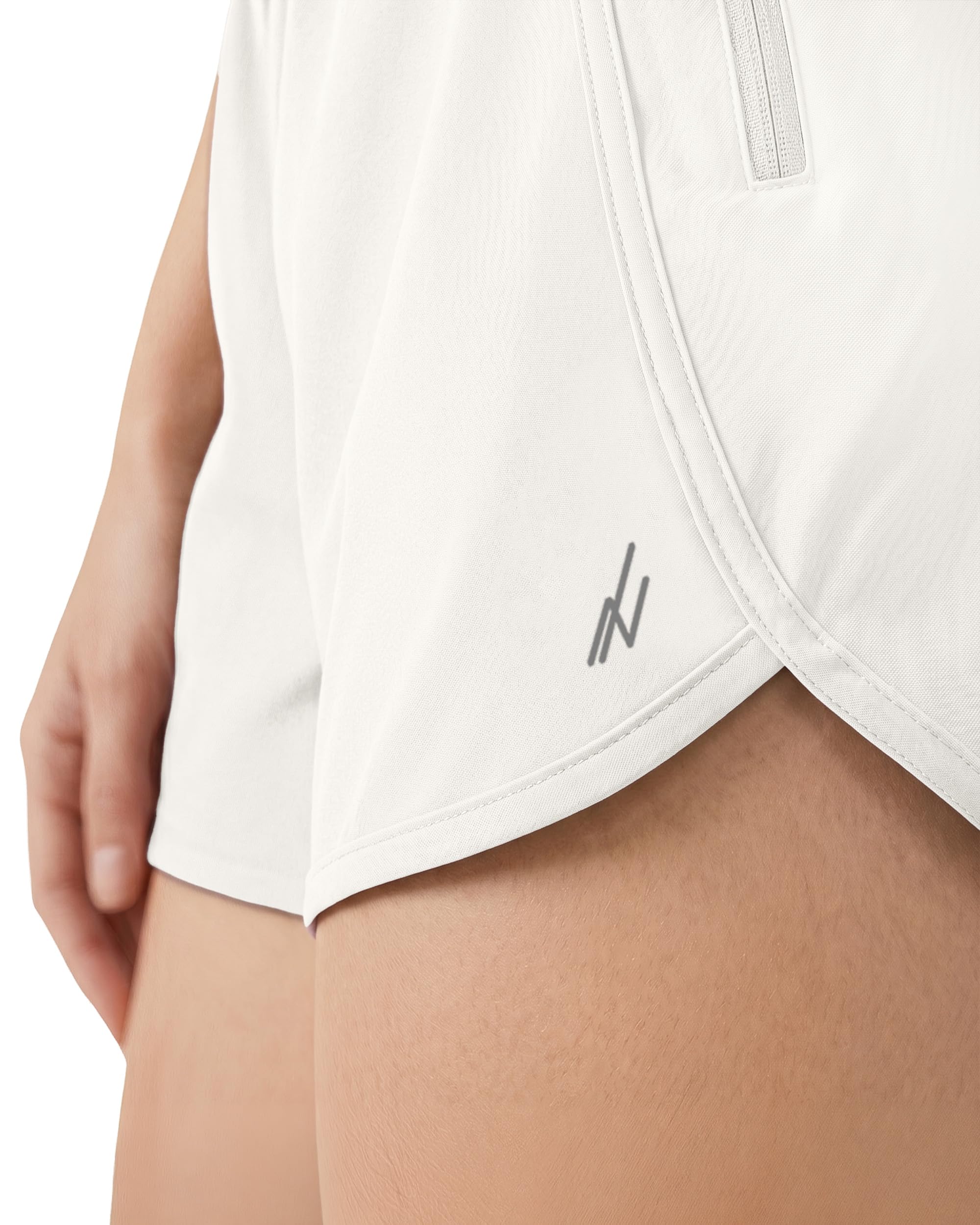 Quick Dry Women's Athletic Running Shorts Hight Waisted Zip Pocket for Gym