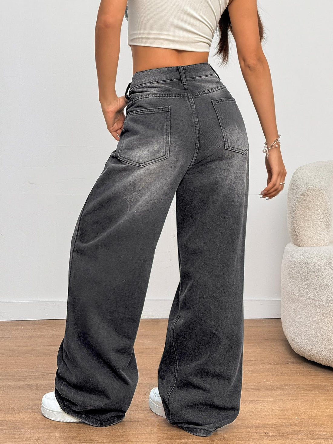 Womens Baggy Jeans Wide Leg Denim Pants Y2k 90s Vintage Hip Hop Loose Long Trousers Streetwear
