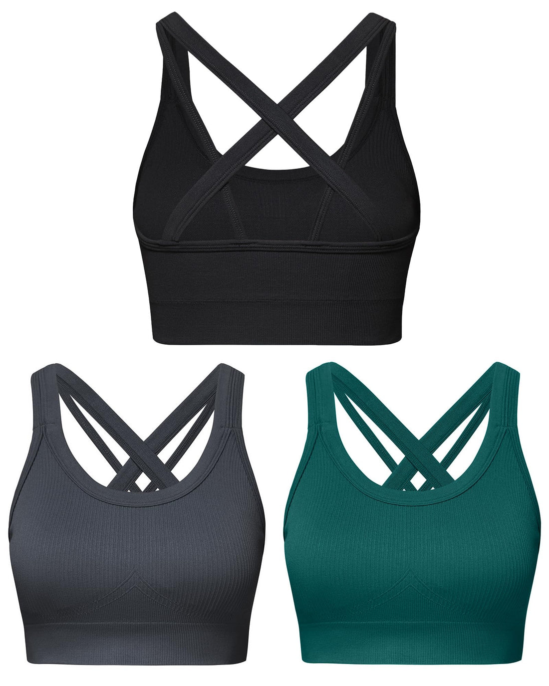 Sports Bras for Women HIigh Support, Criss-Cross Back Padded Strappy High Impact Sports Bras for Women Large Bust