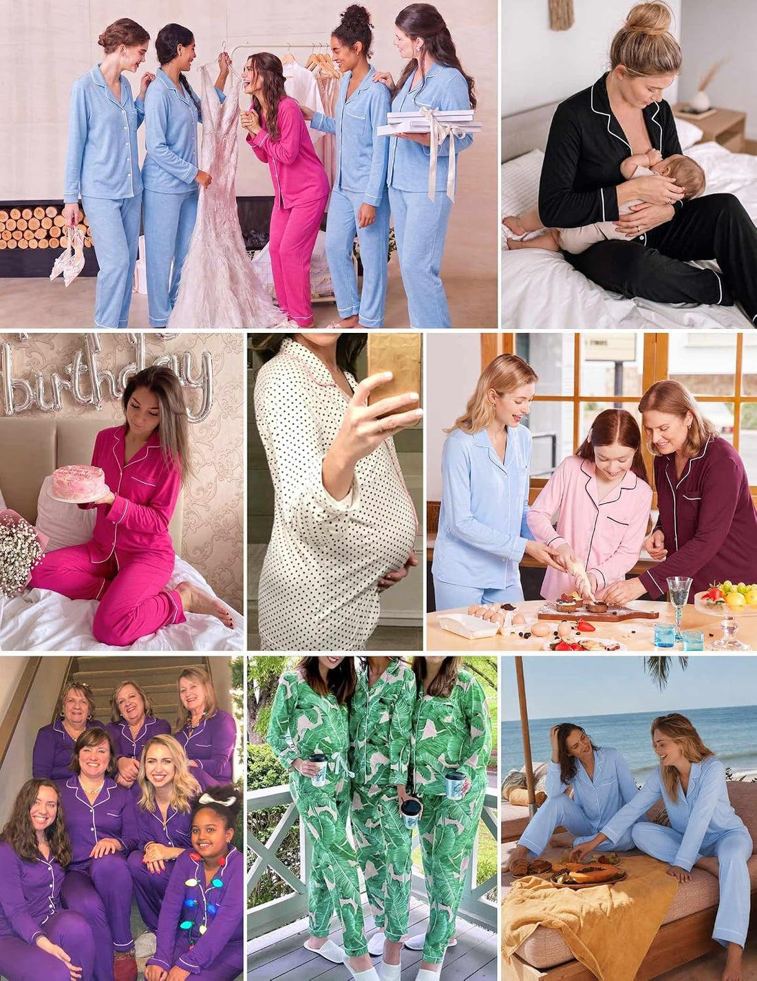 Ekouaer Pajamas Womens Long Sleeve Sleepwear Button Down Loungewear Pjs Set