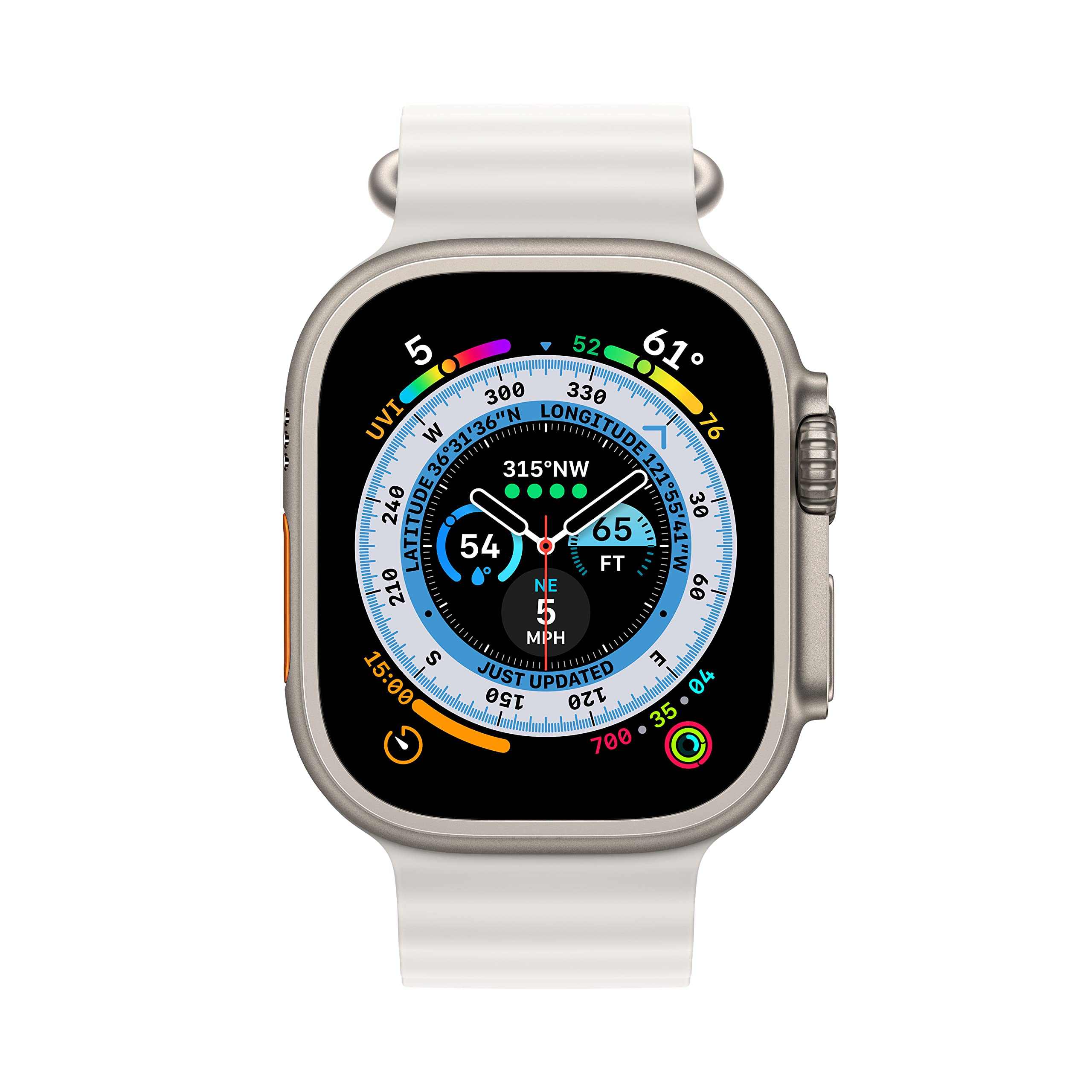 Apple Watch Ultra [GPS + Cellular 49mm] Titanium Case with Midnight Ocean Band, One Size (Renewed Premium)