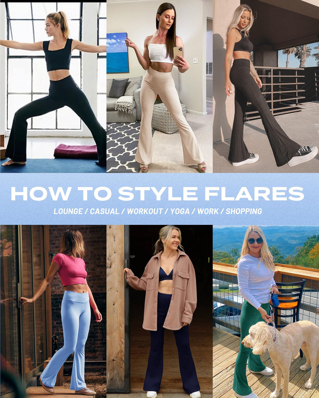 Sundwudu Black Flare Yoga Pants for Women - Soft High Waist Bootcut Leggings Tall & Long Bootleg Pants for Women
