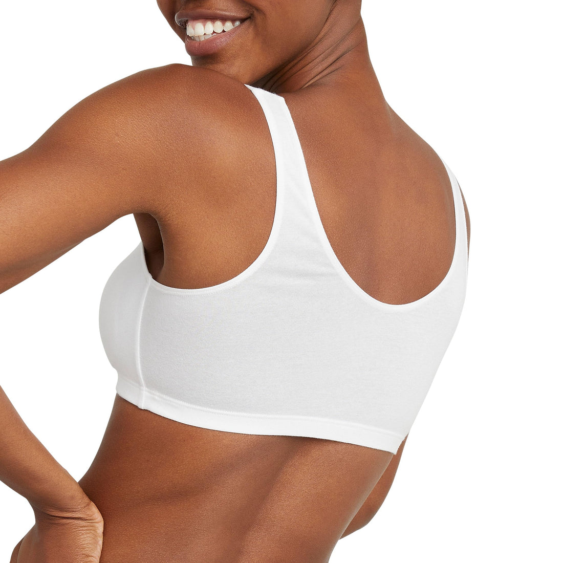 Hanes Women's Pack, Cotton Scoopneck Bralette, Low-Impact Sports Bra, 3-Pack