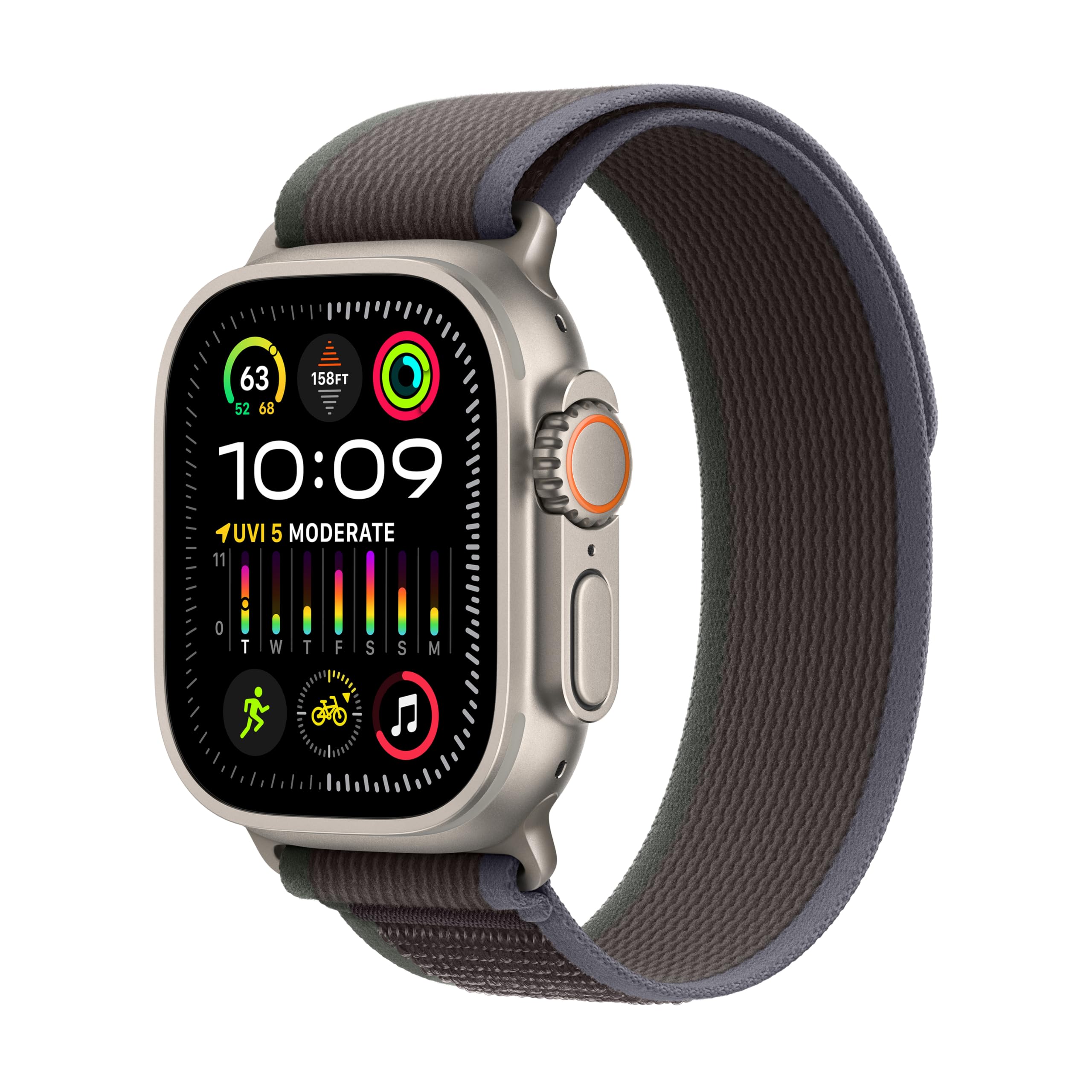 Apple Watch Ultra 2 [GPS + Cellular, 49mm] - Titanium Case with Blue Ocean Band, One Size (Renewed)