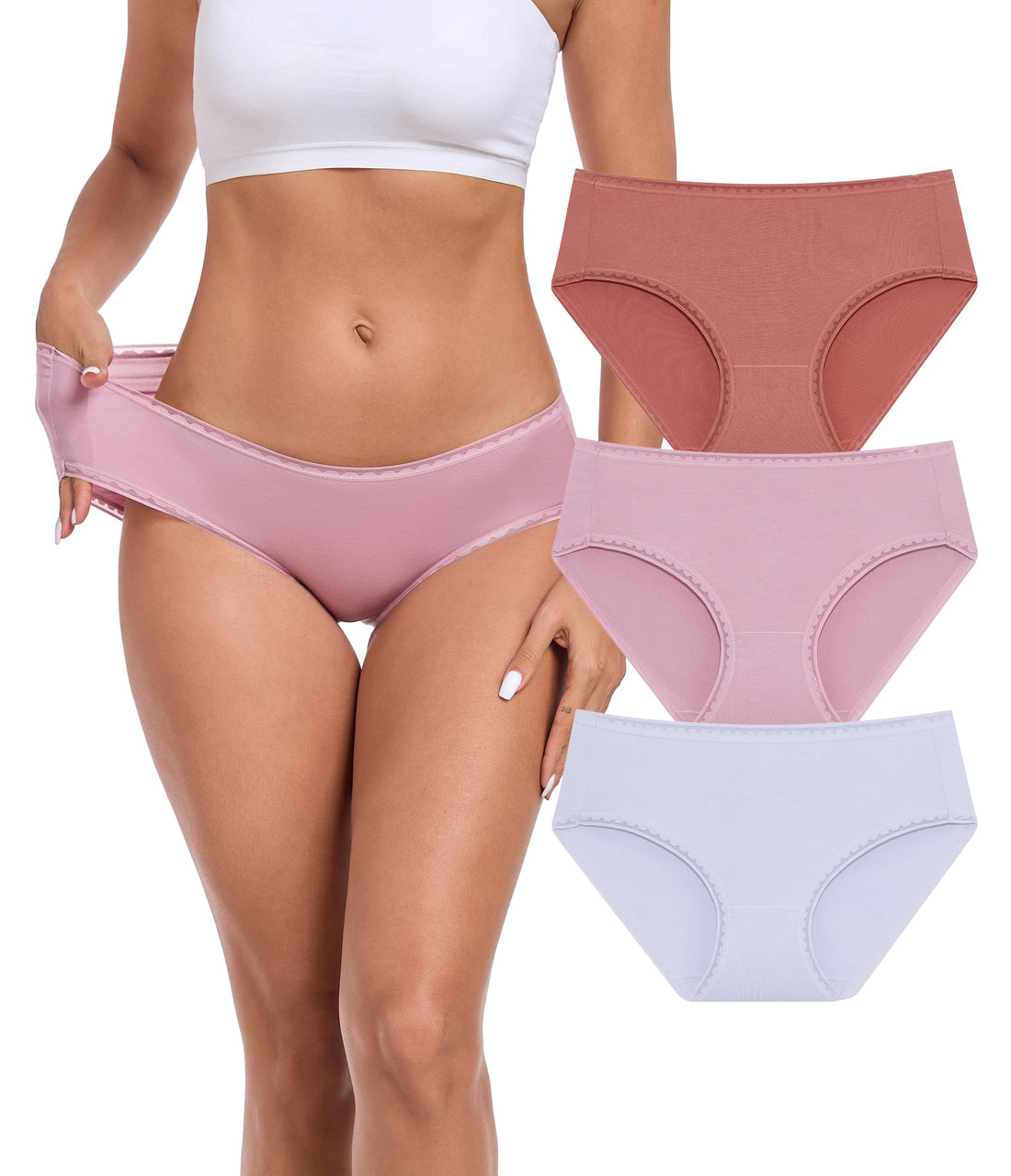 ANLIQI Modal Hipster Underwear Women Soft Moisture Wicking Panties 3/6 Pack