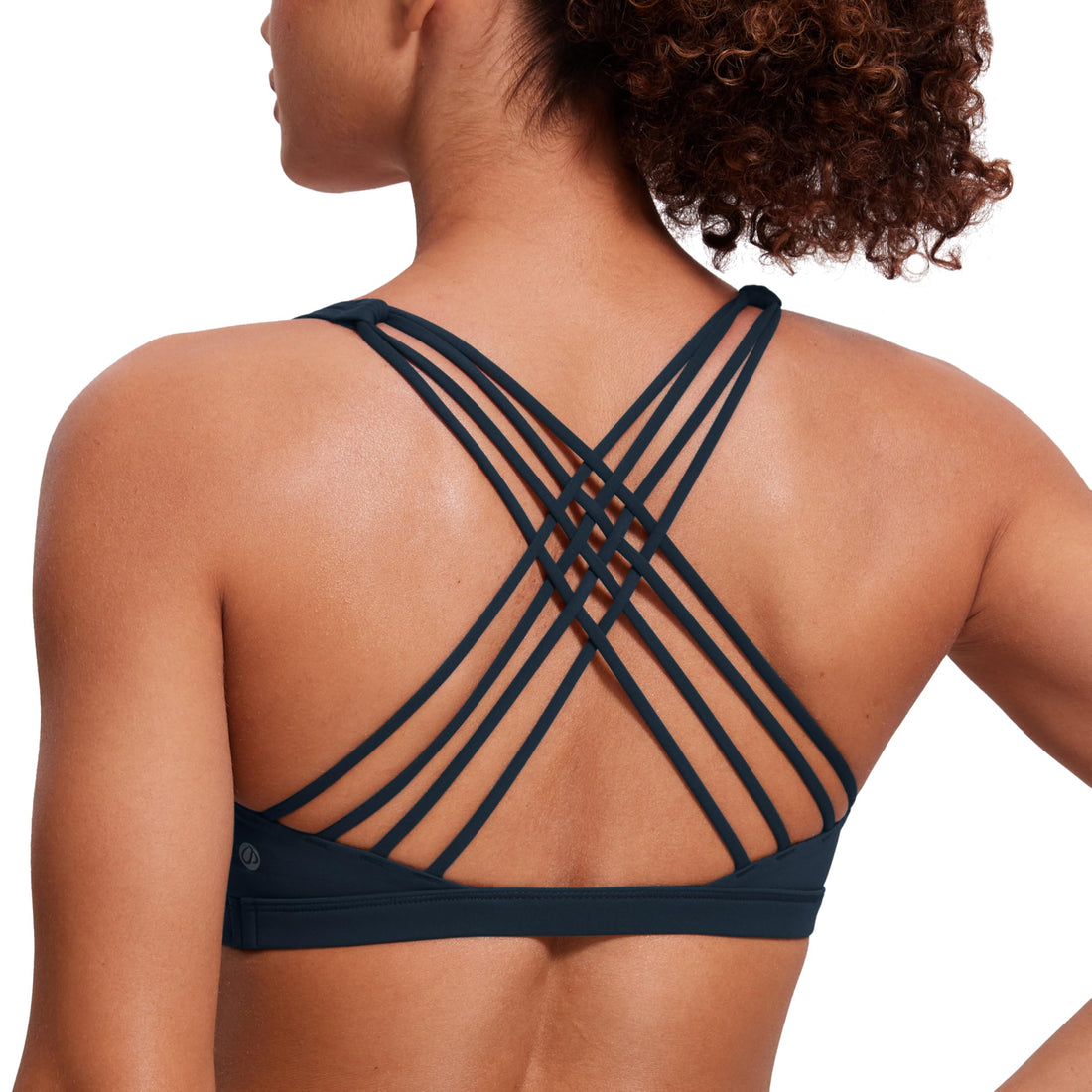 CRZ YOGA Naked Feeling Cross Back Sports Bras | Light Support, Removable Pads, Yoga, Sleek, Strappy, Scoop Neck, for Women