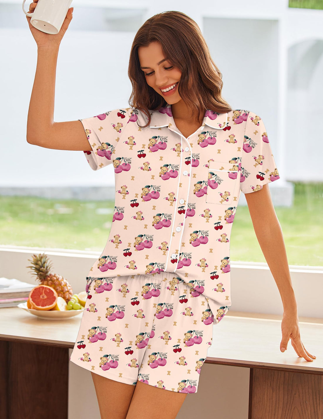 Ekouaer Womens Pajama Sets Button Down Lounge Set 2 Piece Pjs Sets