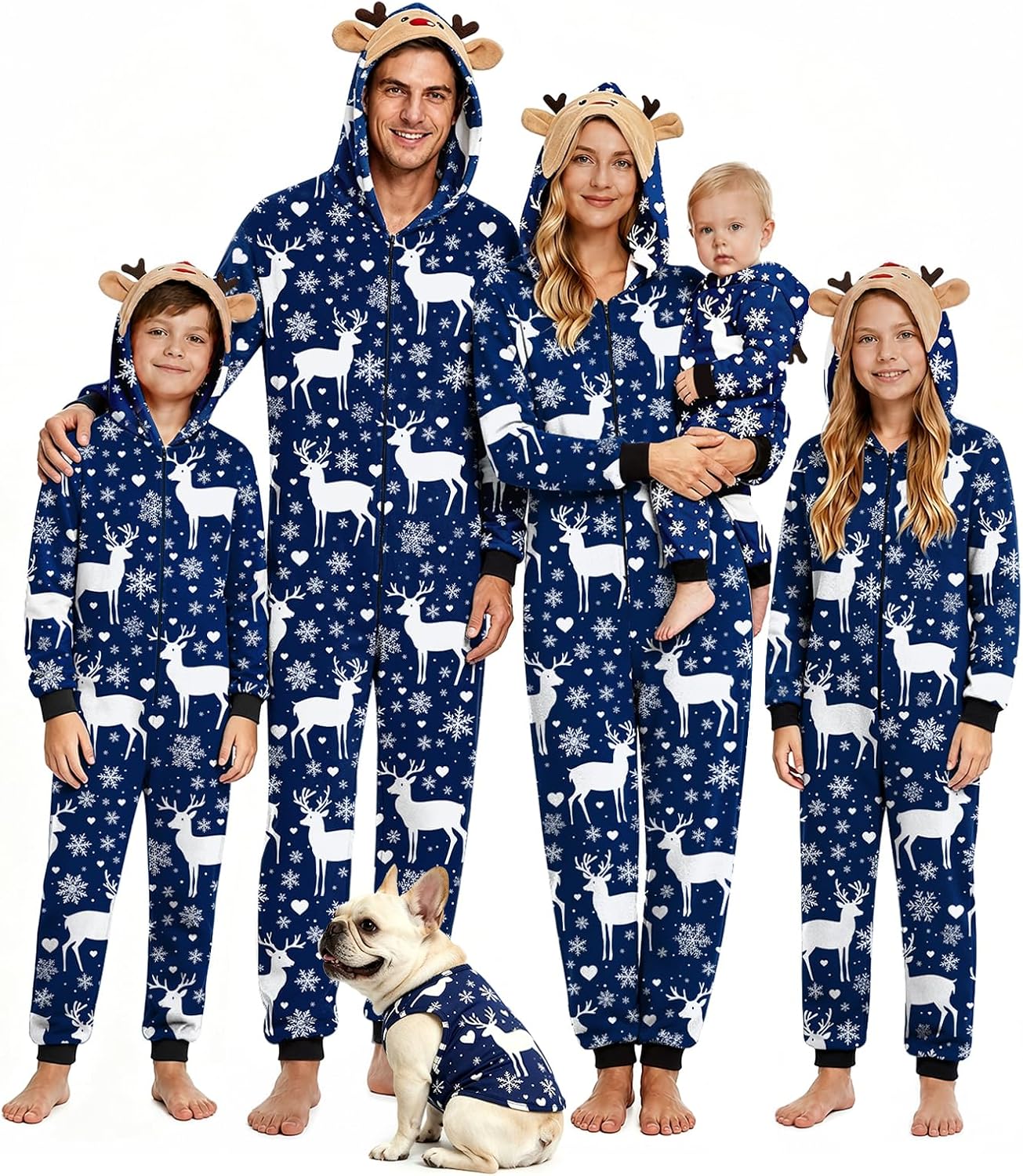 Neufigr Family Christmas Pajamas Matching Sets Cozy Stretch Hooded Jammies