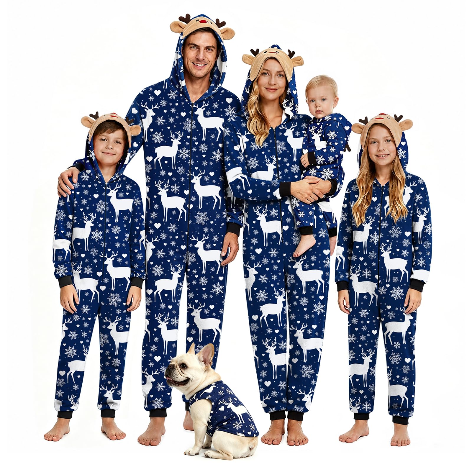 Neufigr Family Christmas Pajamas Matching Sets Cozy Stretch Hooded Jammies