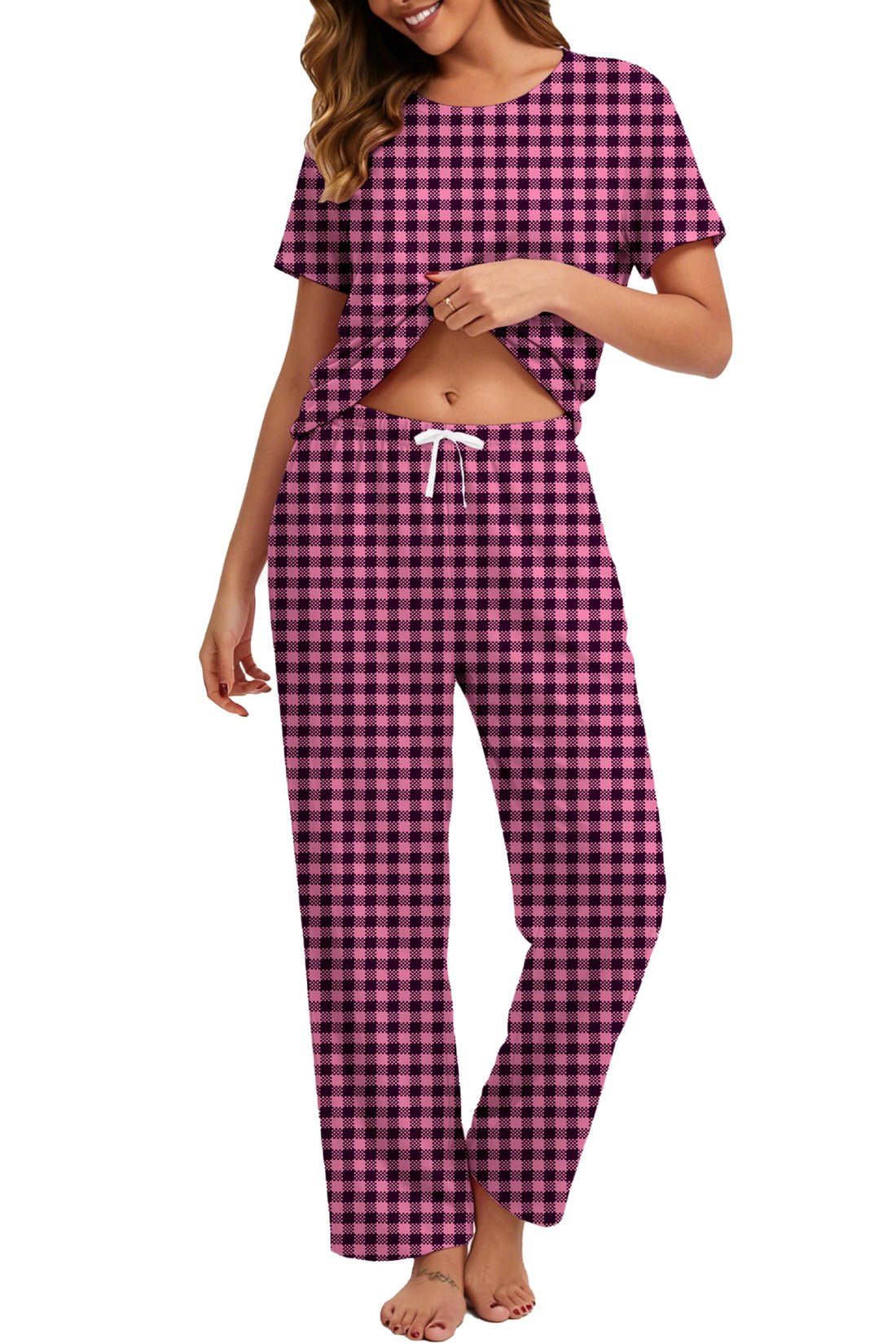 2 Piece Pjs Set For Womens Pajamas Lounge Set Long Sleeve Joggers Pants Sleepwear with Pockets