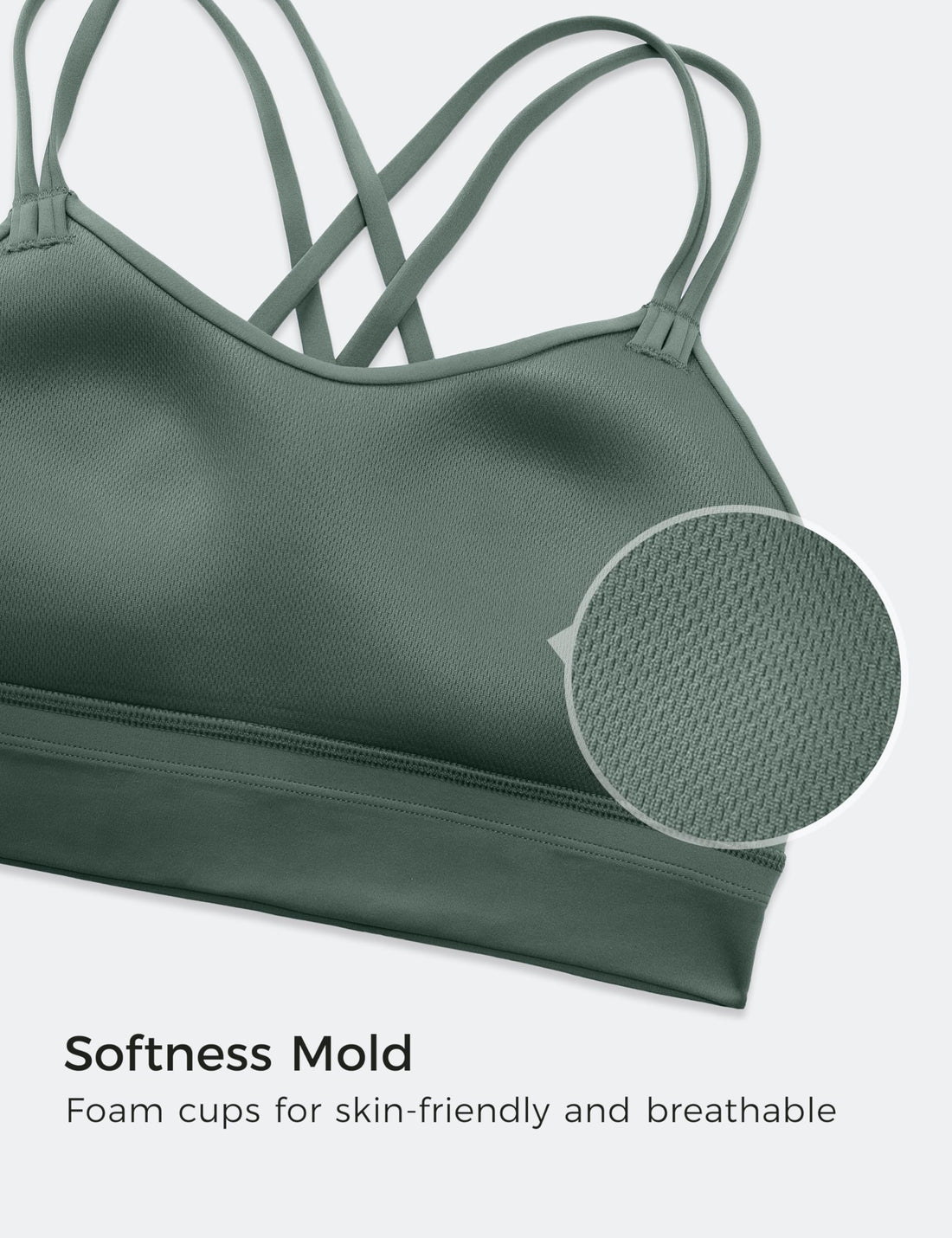 CRZ YOGA Softness Mold Butterluxe Sports Bras | Molded Cup, Light Support, Yoga, Extremely Soft, Longline, Strappy Back, Scoop Neck, for Women