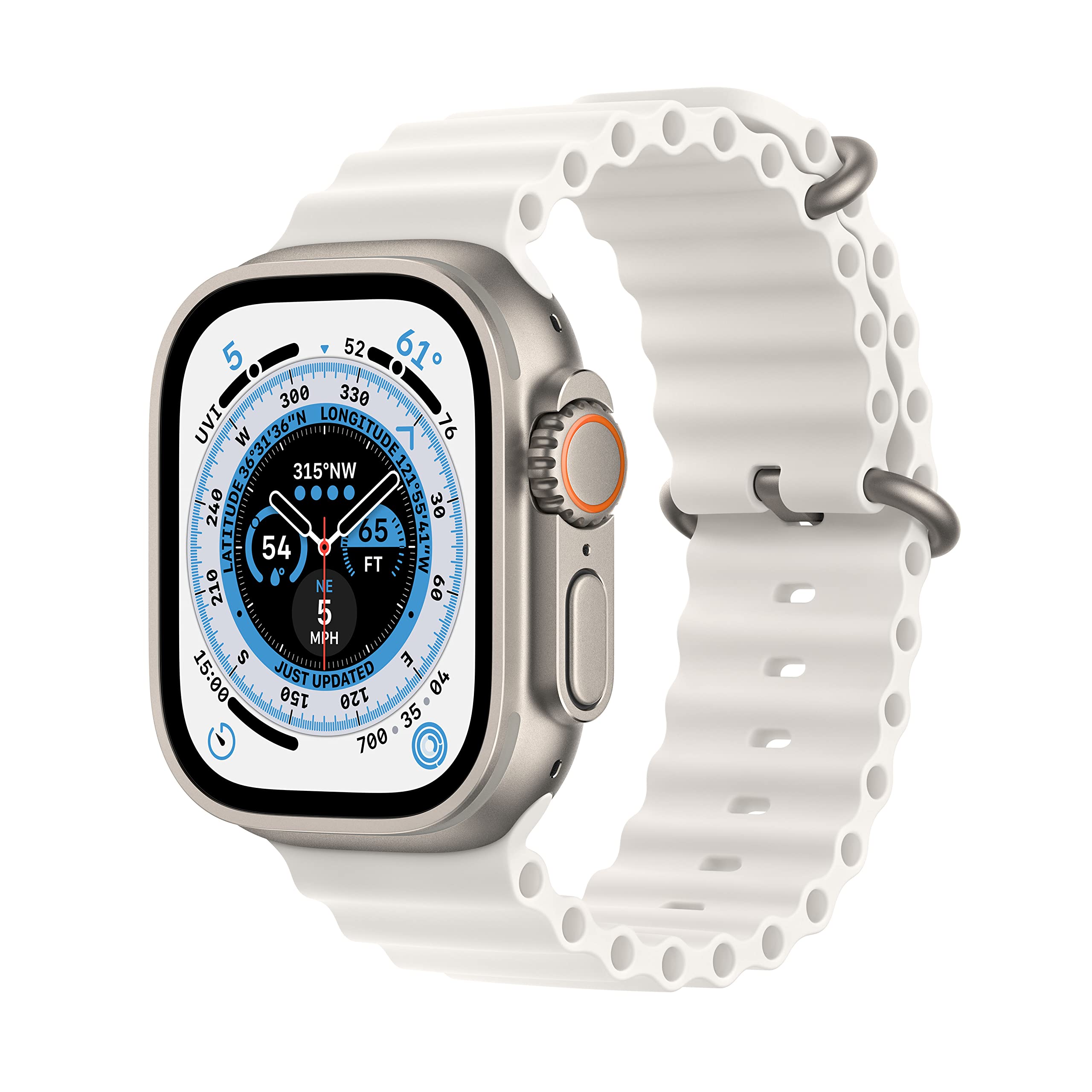 Apple Watch Ultra [GPS + Cellular 49mm] Titanium Case with Midnight Ocean Band, One Size (Renewed Premium)