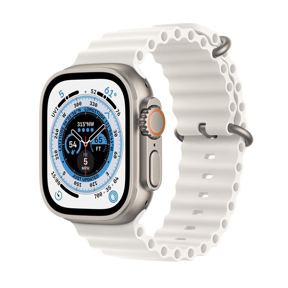 Apple Watch Ultra [GPS + Cellular 49mm] Titanium Case with Midnight Ocean Band, One Size (Renewed Premium)