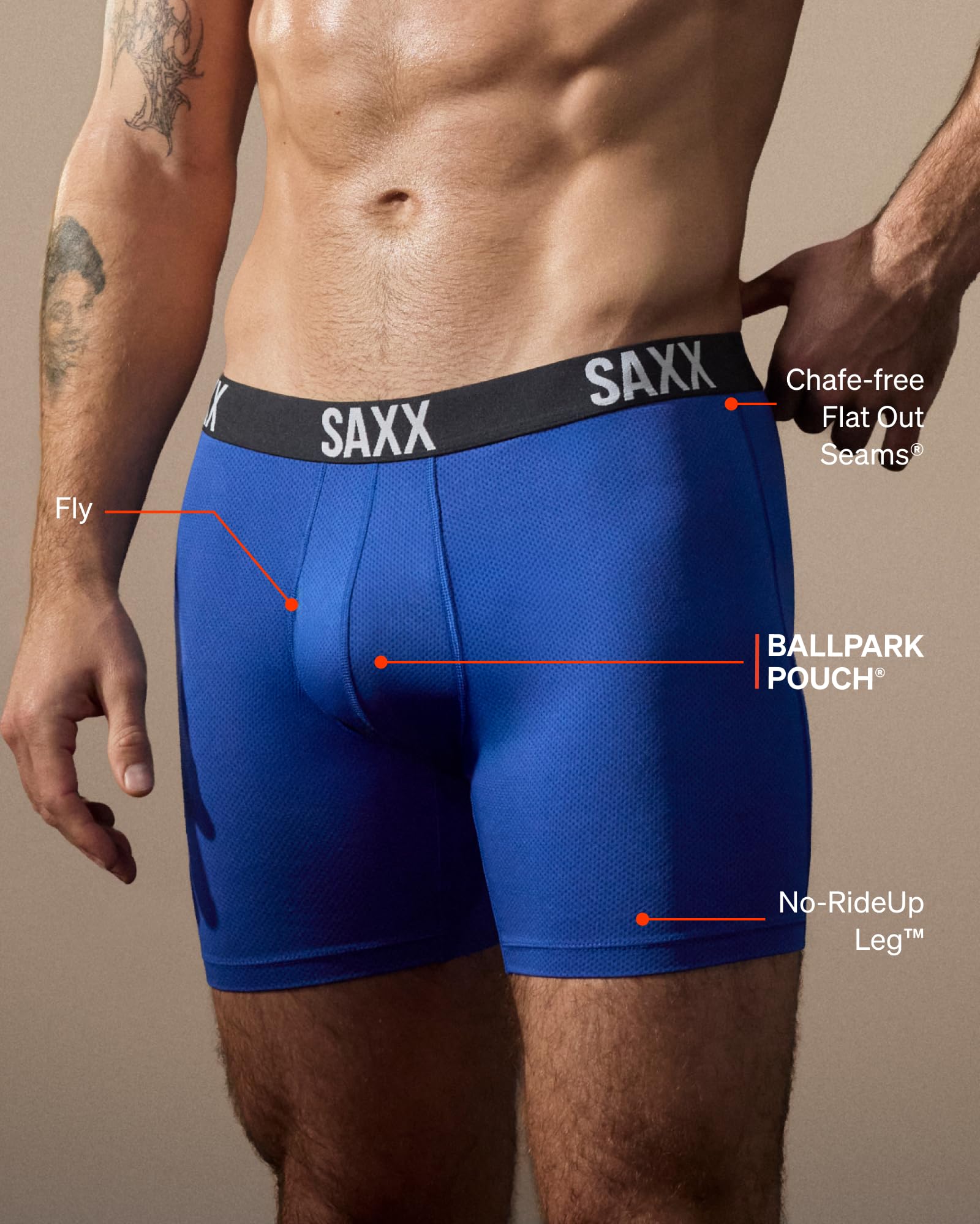 SAXX Underwear Co. Men's Core Performance Mesh Boxer Brief 3-Pack