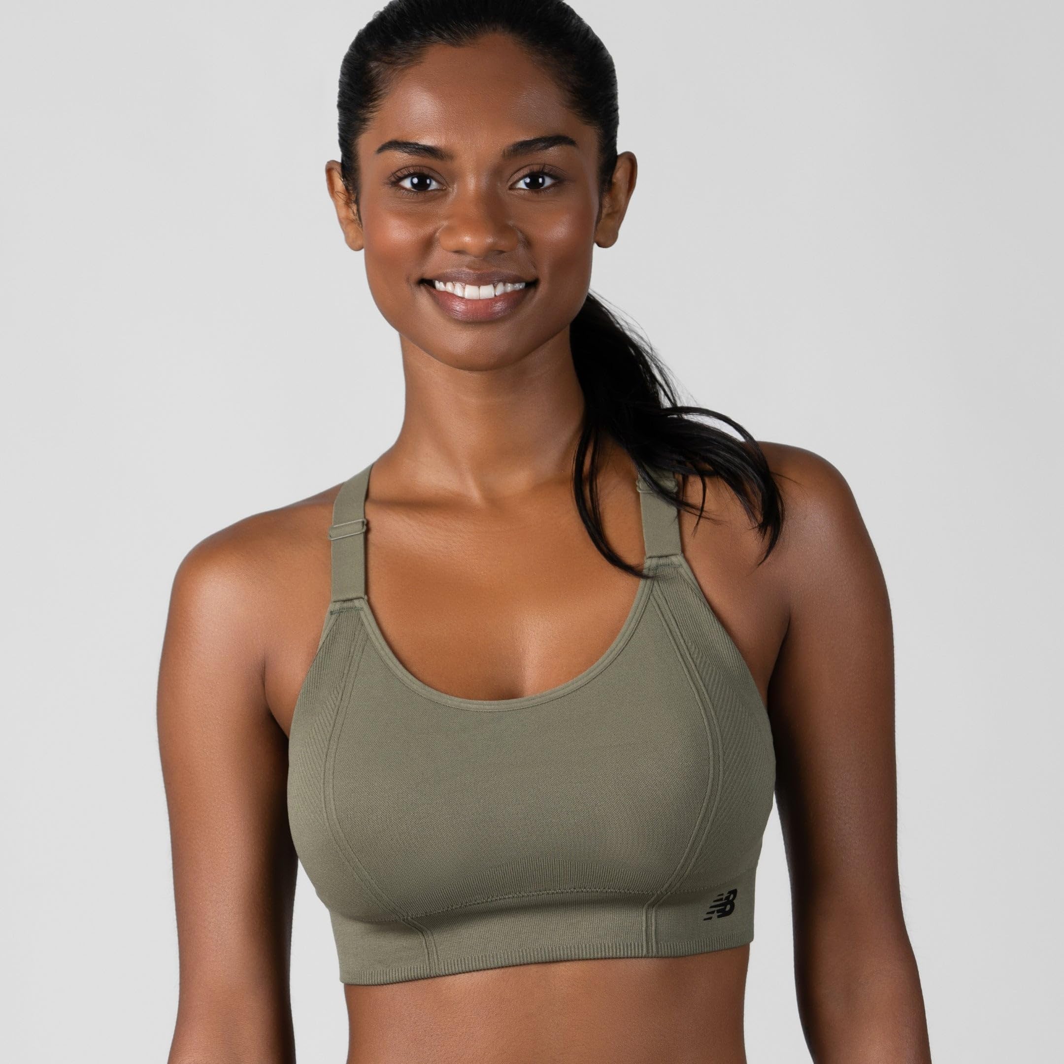 New Balance 2 Pack Sports Bras for Women, Seamless Wirefree Womens Sports Bra with Removable Pads, Athletic Wear for Workout