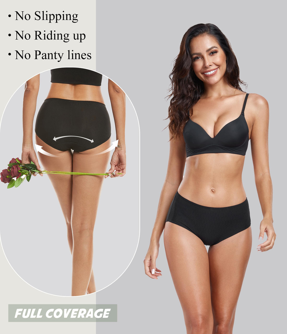 ANLIQI Quick Dry Underwear for Women Travel Panties Pack Hipster Panty Soft & Lightweight Bikini Brief Stay Fresh Undies