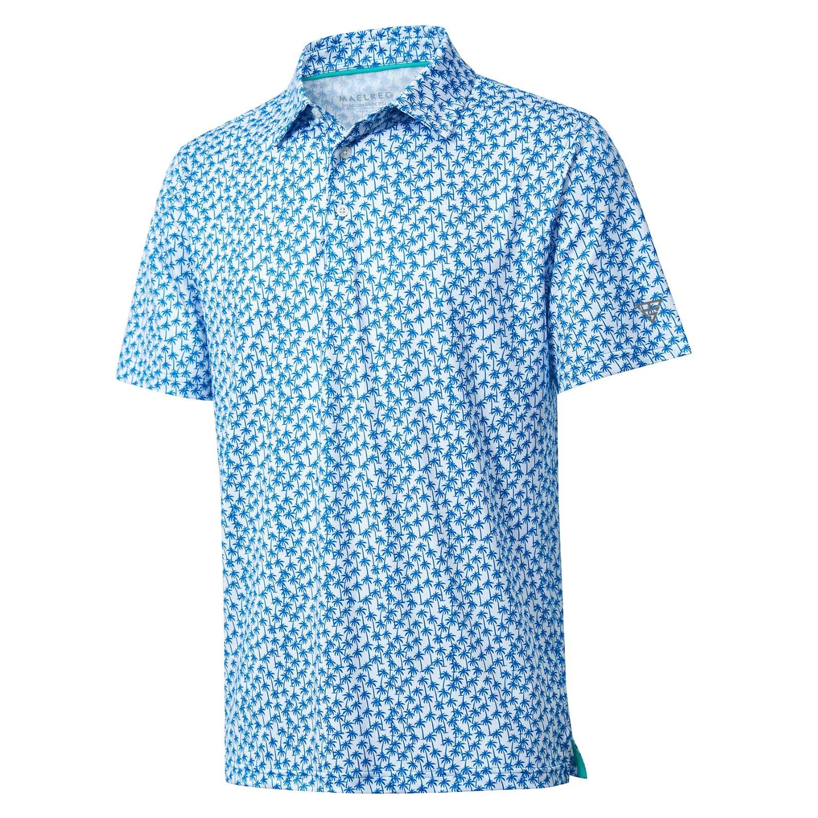 Golf Shirts for Men Dry Fit Short Sleeve Print Performance Moisture Wicking Polo Shirt