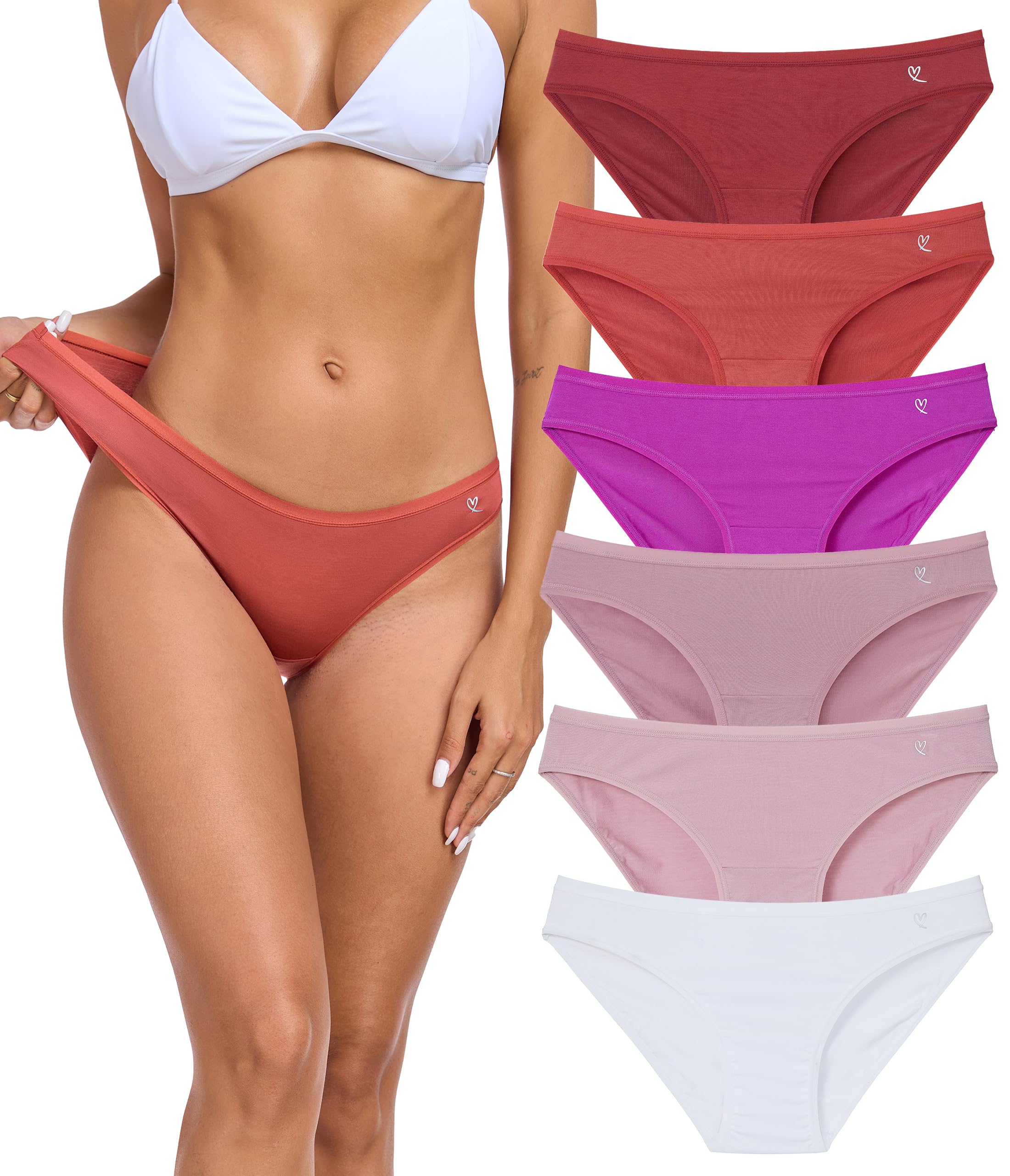 ANLIQI Modal Underwear Women Supersoft Bikini Panties for Women Pack Hi Cut Hipster Breathable Comfy Stretchy Ladies Undies