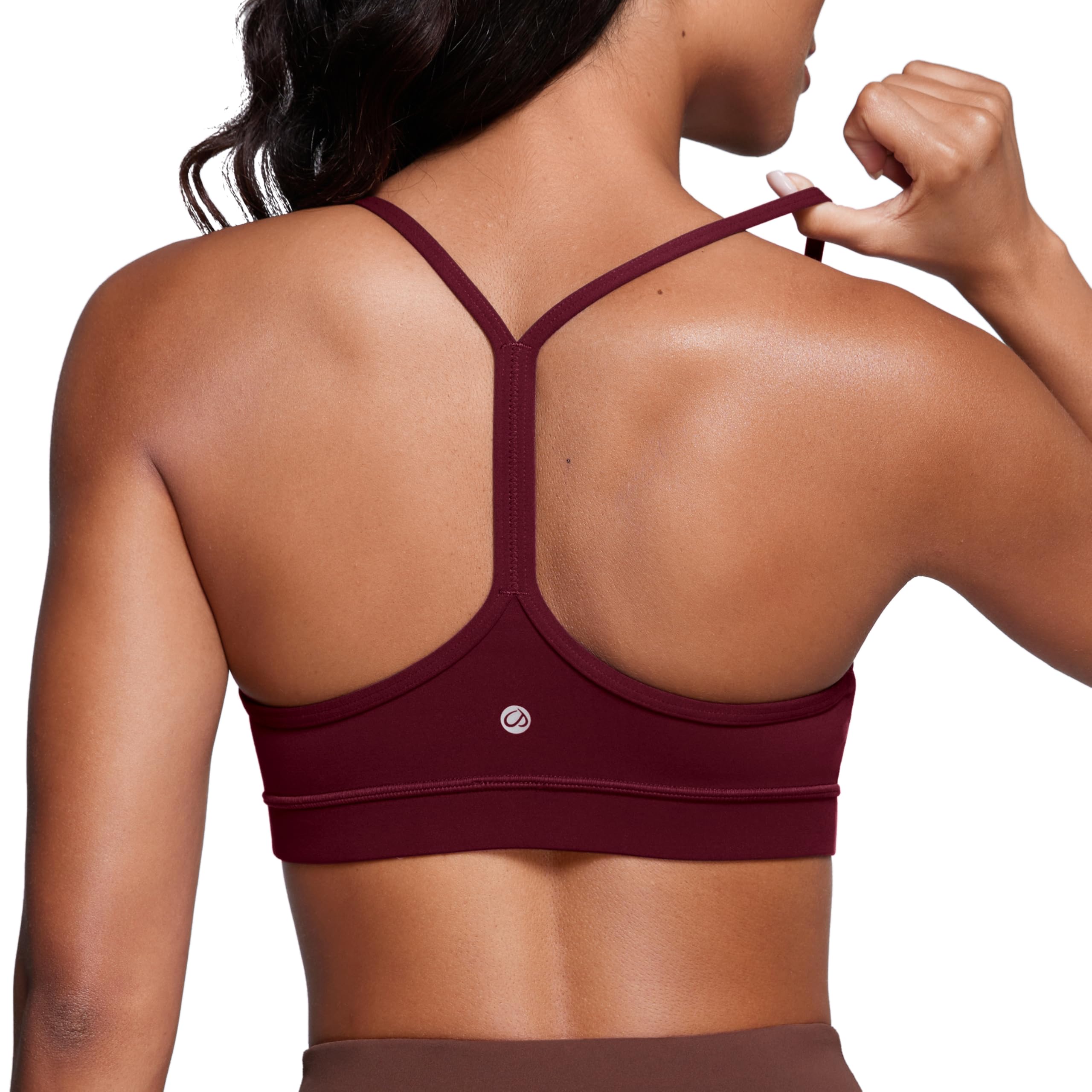 CRZ YOGA Butterluxe Y Back Sports Bras | Light Support, Removable Pads, Yoga, Extremely Soft, Scoop Neck, Spaghetti Strap, for Women