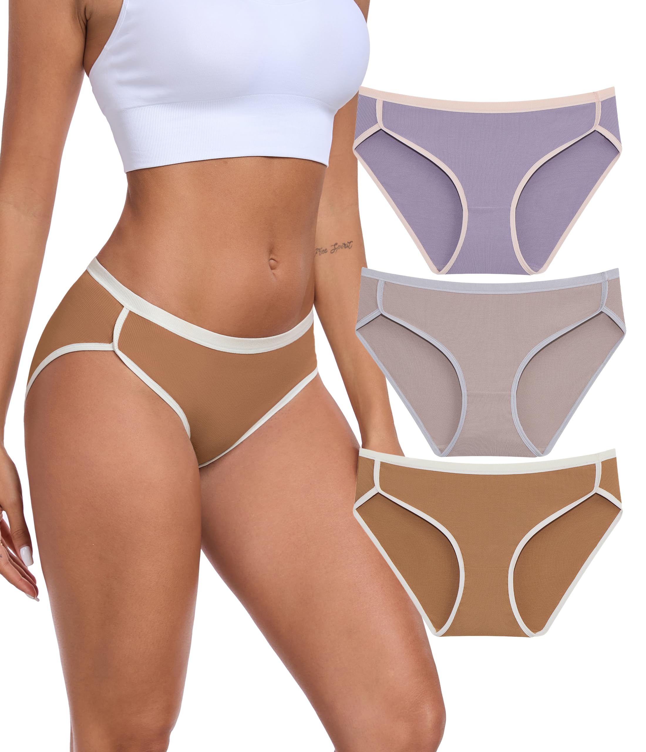 ANLIQI Women's Modal Underwear Microfiber Bikini Panties Women Soft Hipster