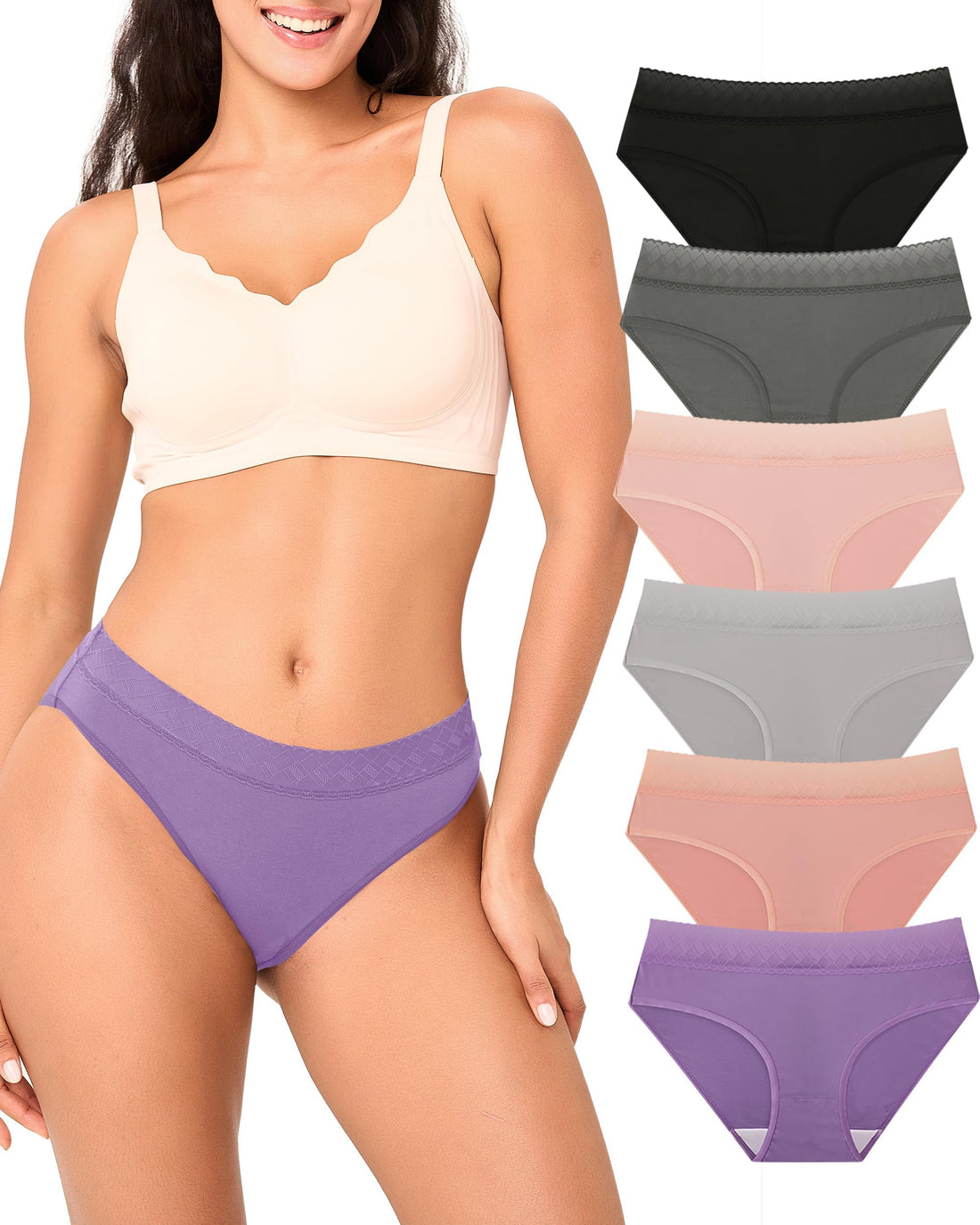 BAMBOO COOL Womens Underwear Bikini Underpants Hipster Ladies Panties Soft Stretch Breathable Panties for Women, 5-Pack