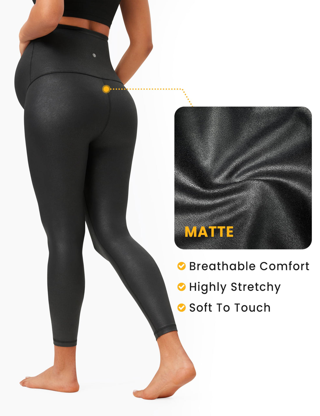 CRZ YOGA Maternity Leggings 25" | Butterluxe, Extremely Soft, Gentle Compression, Yoga, Super High Rise, U-shaped Belly, Pregnancy and Postpartum