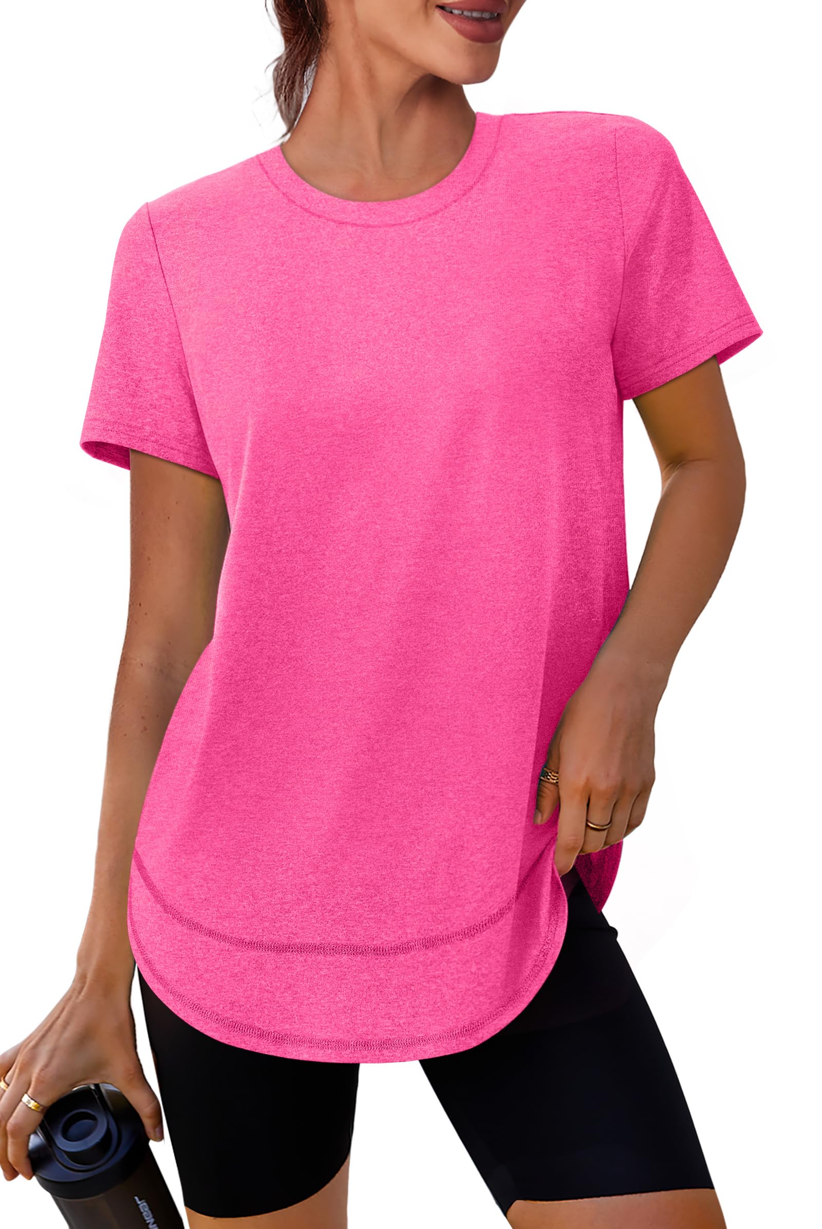 XIEERDUO Womens Workout Tops Short Sleeve Shirts Sun Protection UPF 50+ Quick Dry Outfits for Hiking Running S-3XL
