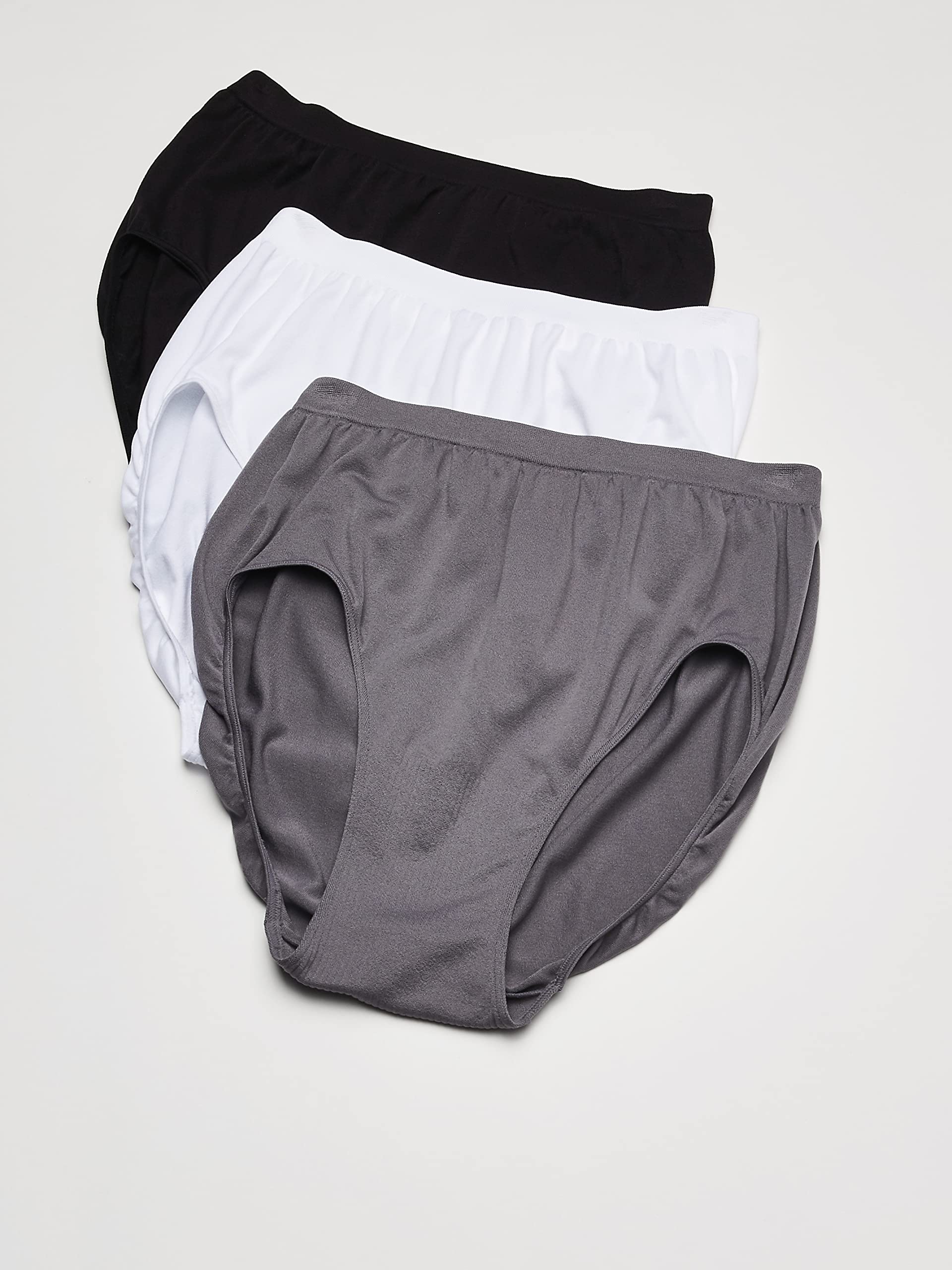 Bali Women's Comfort Revolution Seamless Brief Underwear, Microfiber Stretch Panty, 3-pack
