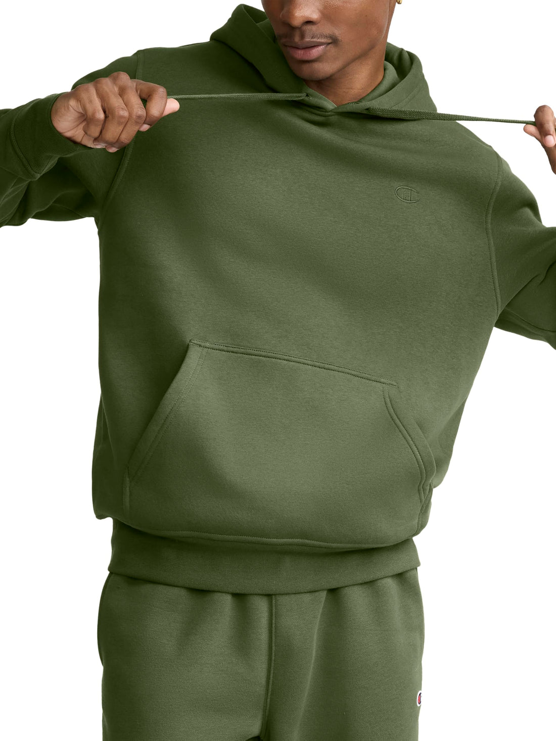 Champion Men's Pullover Fleece Hoodie, Standard Fit, Midweight, C Logo, Available in Regular and Big & Tall
