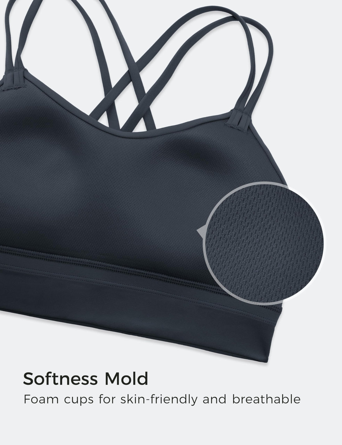 CRZ YOGA Softness Mold Butterluxe Sports Bras | Molded Cup, Light Support, Yoga, Extremely Soft, Longline, Strappy Back, Scoop Neck, for Women