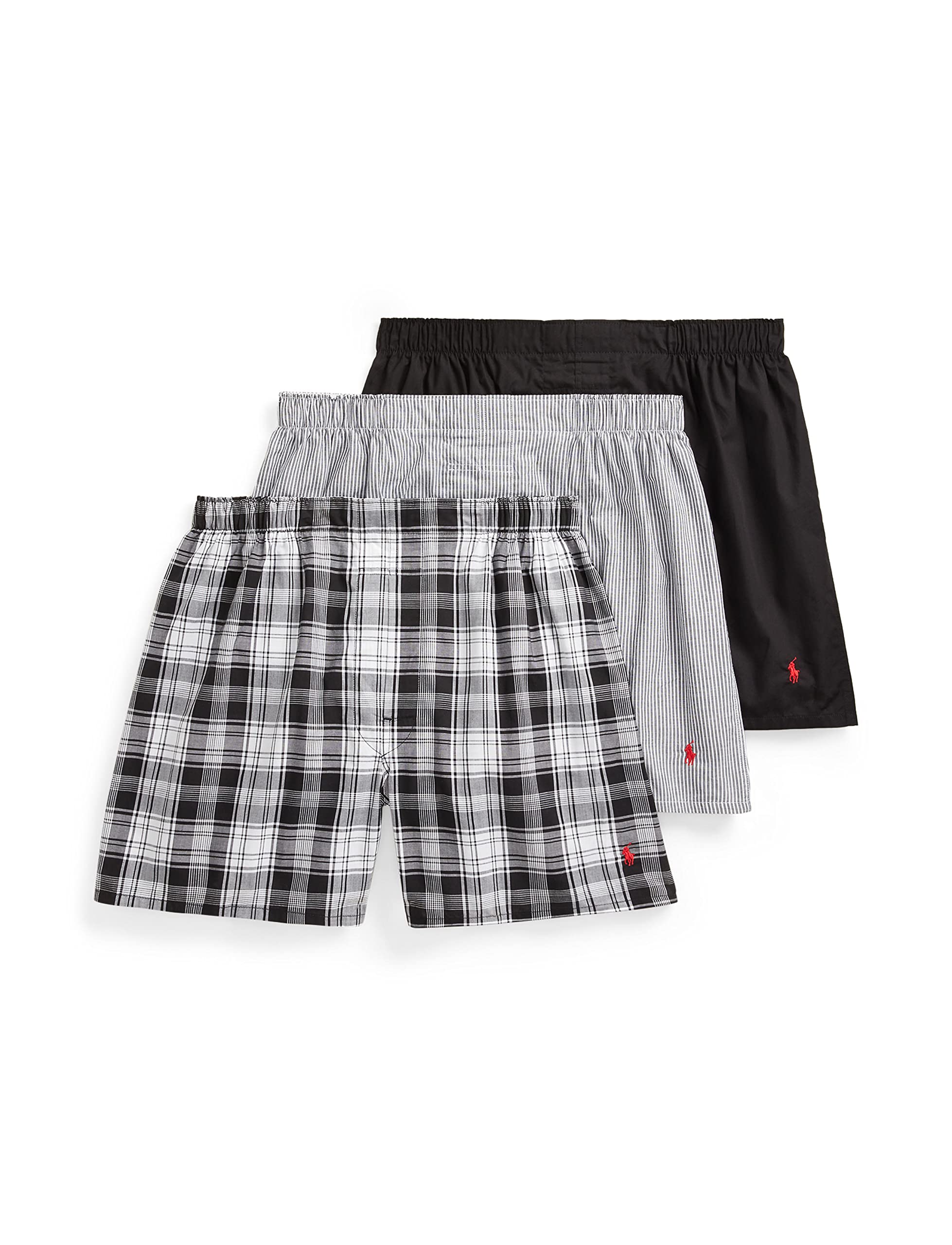 POLO RALPH LAUREN Underwear Boxers Pack, 3-Pack, Classic Fit Cotton Woven Men's Underwear, (Big & Tall Availble)