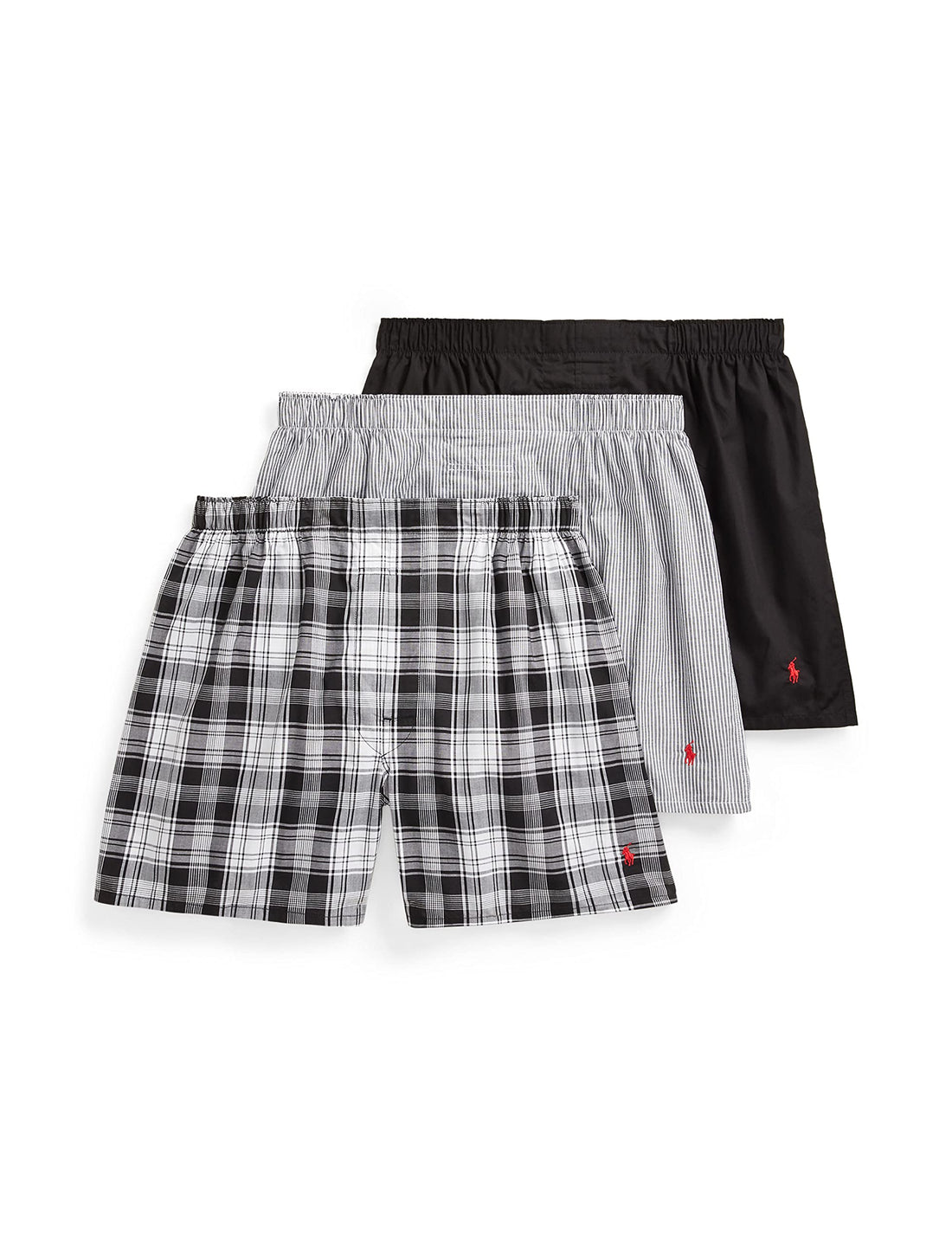 POLO RALPH LAUREN Underwear Boxers Pack, 3-Pack, Classic Fit Cotton Woven Men's Underwear, (Big & Tall Availble)