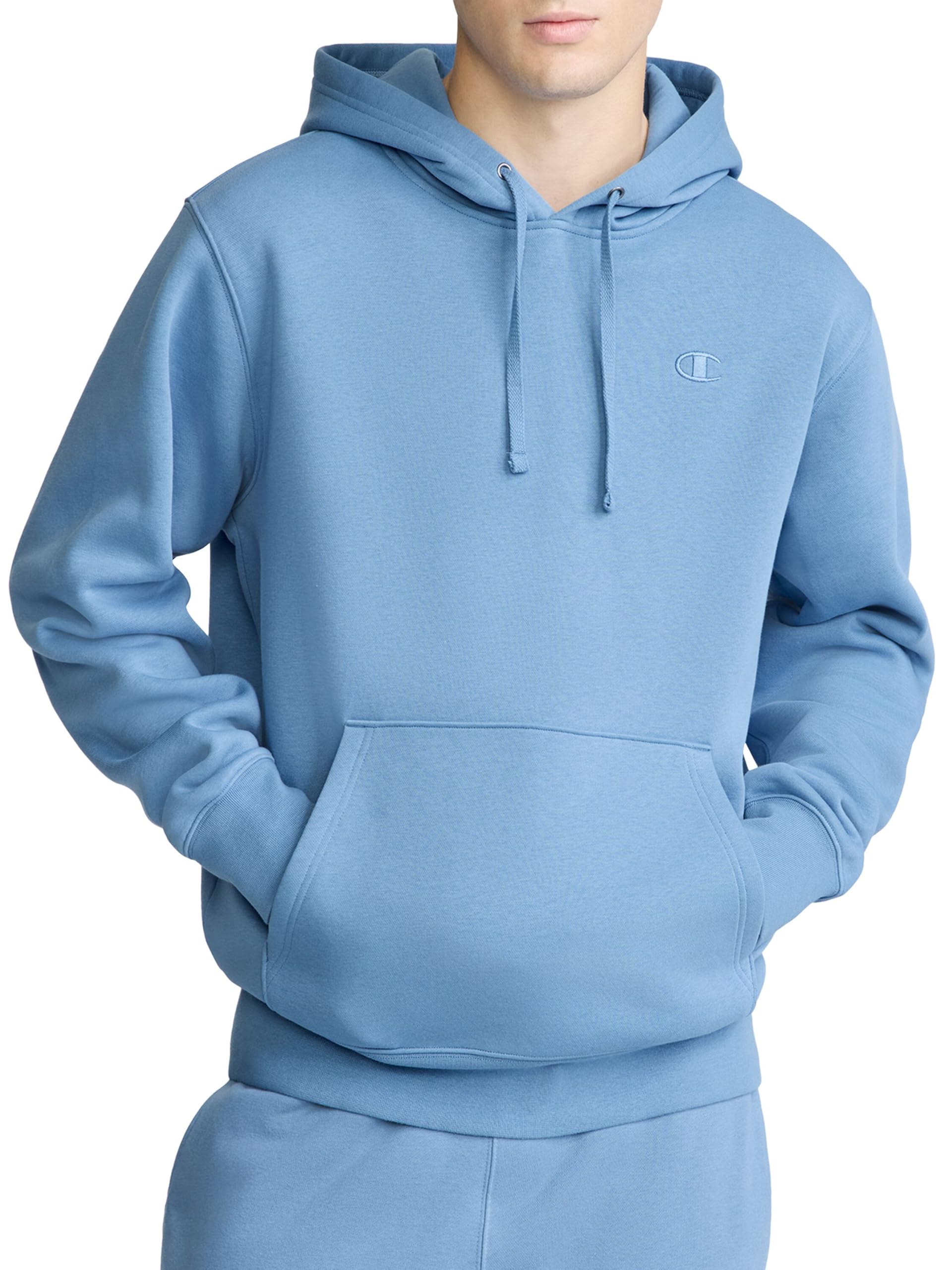 Champion Men's Pullover Fleece Hoodie, Standard Fit, Midweight, C Logo, Available in Regular and Big & Tall