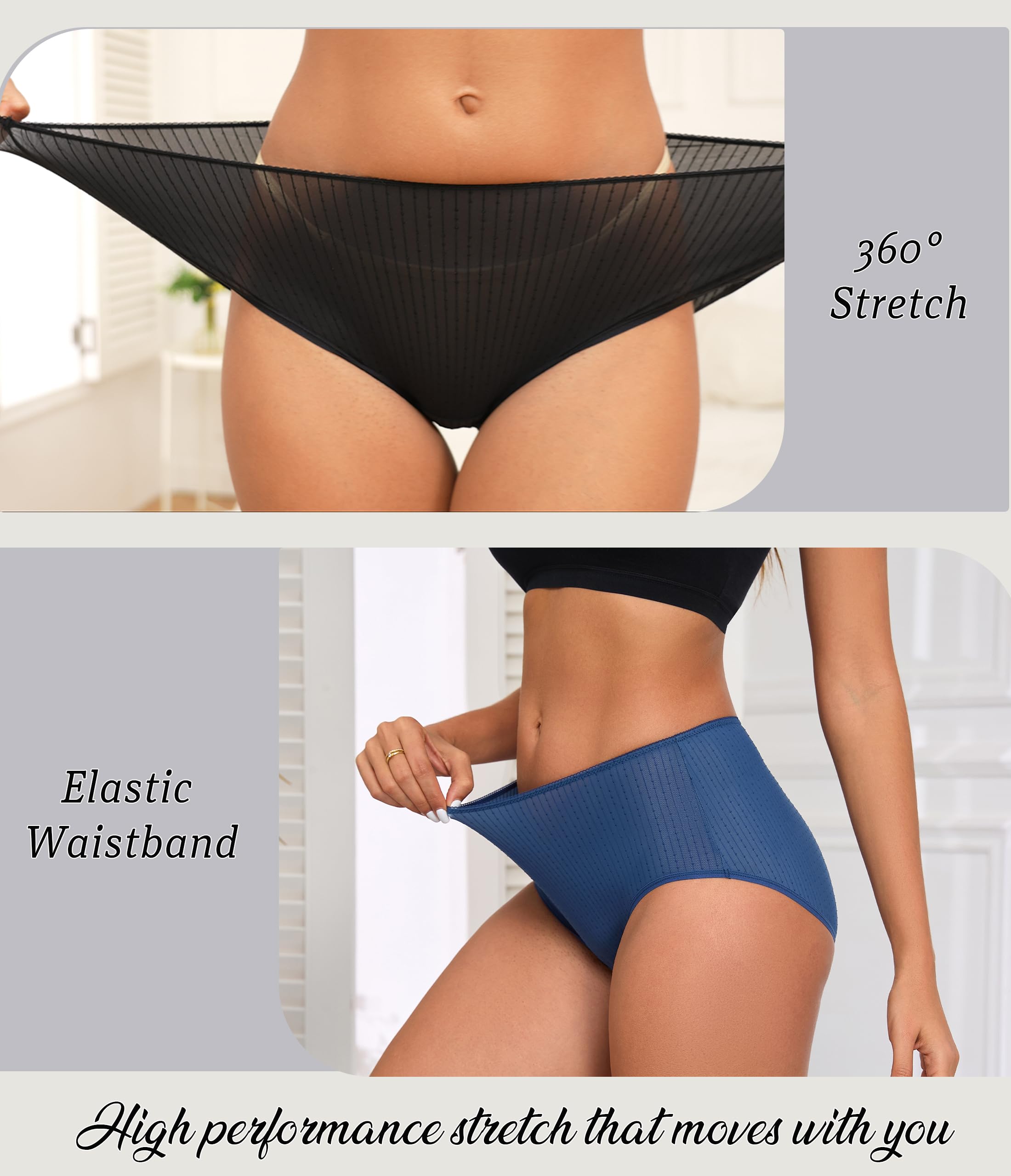 ANLIQI Quick Dry Underwear for Women Travel Panties Pack Hipster Panty Soft & Lightweight Bikini Brief Stay Fresh Undies