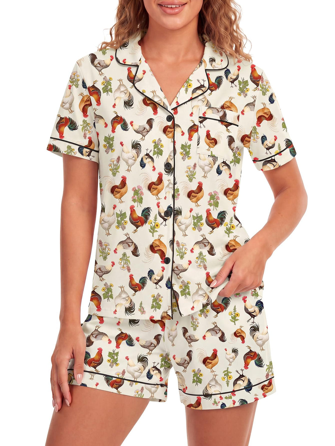 LYANER Women's Heart Print Pajamas Sets