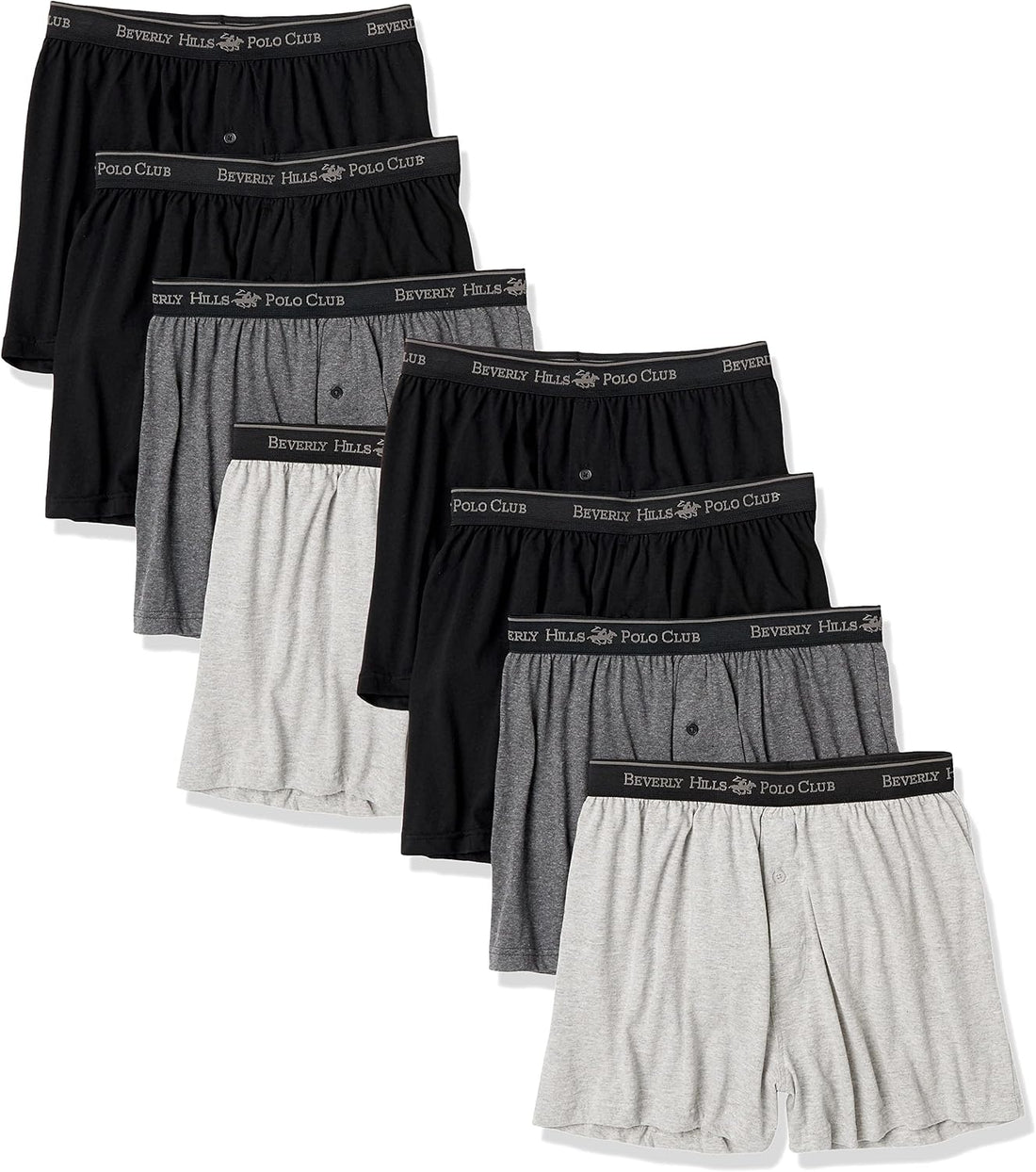 Beverly Hills Polo Club Men's Beverly Hills Polo Club Men's 8 Pack Knit Boxer