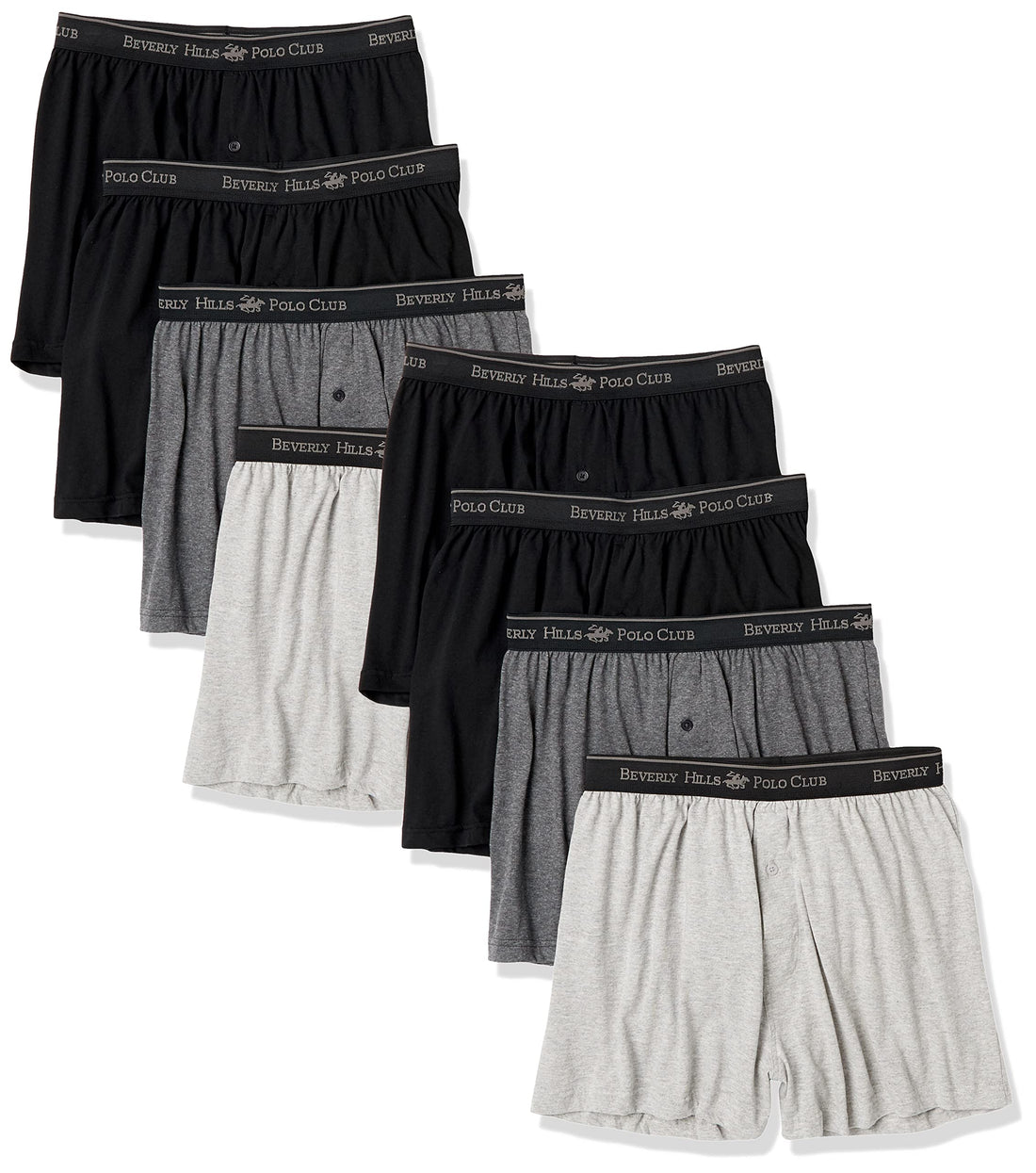 Beverly Hills Polo Club Men's Beverly Hills Polo Club Men's 8 Pack Knit Boxer
