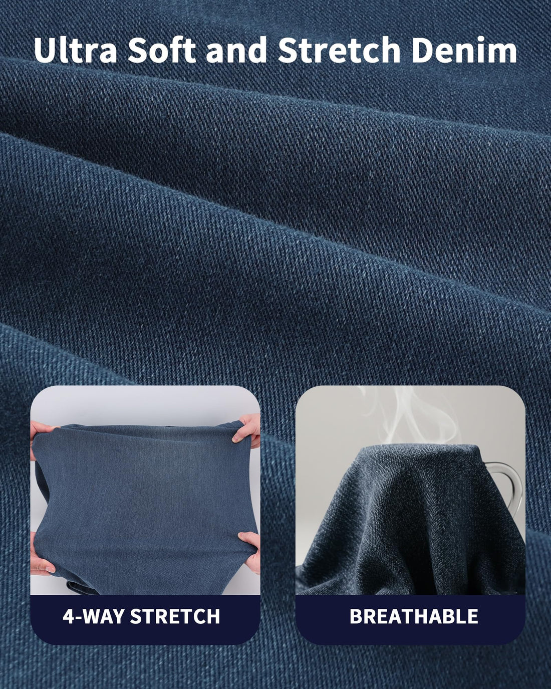 Pull On Jeans for Women Wide Leg High Waisted Stretch Baggy Jeans Casual Trendy Straight Denim Pants (with Plus Size)