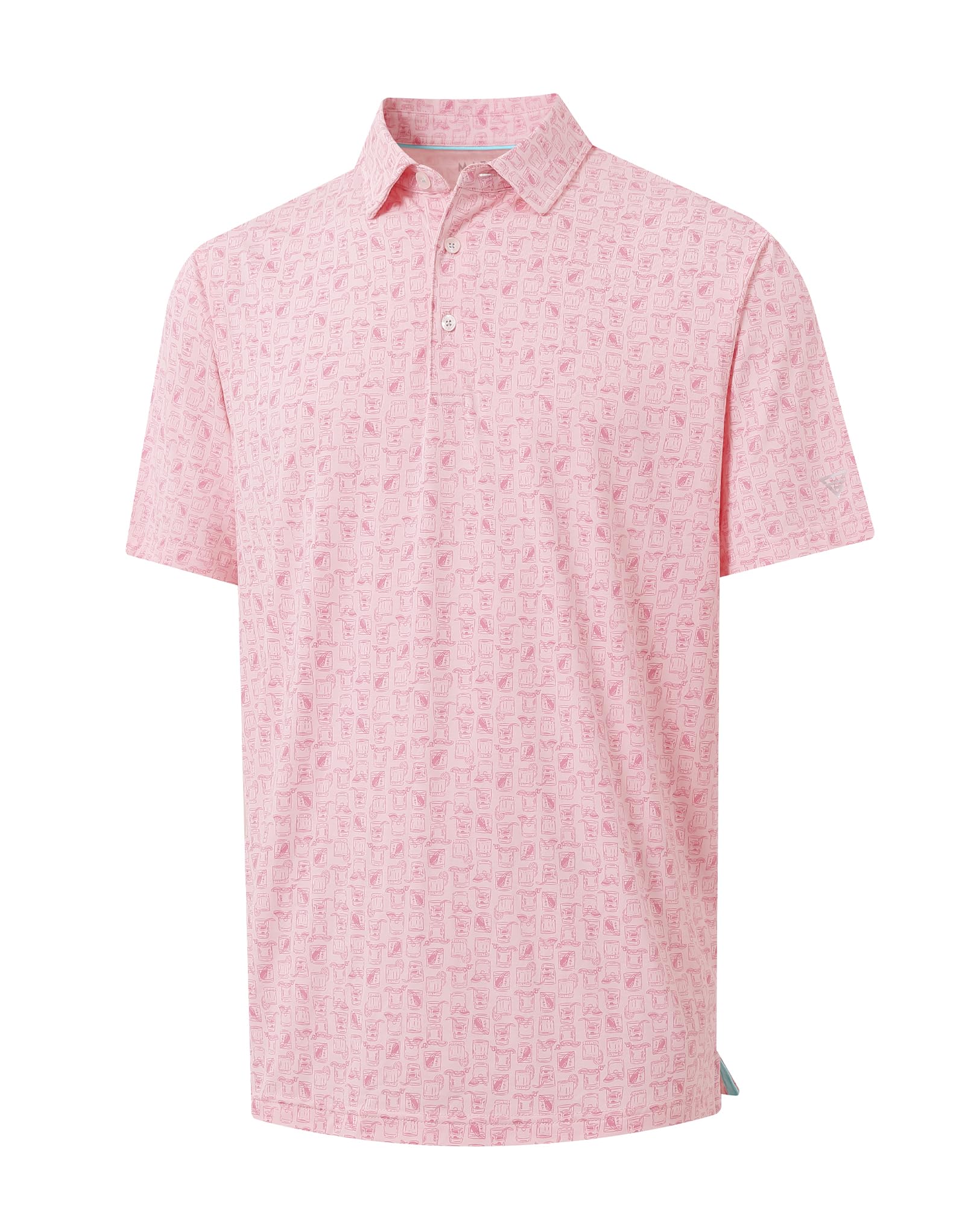 M MAELREG Golf Shirts for Men Print Performance Moisture Wicking Dry Fit Heather Stripe Collared Mens Polo Shirt Short Sleeve