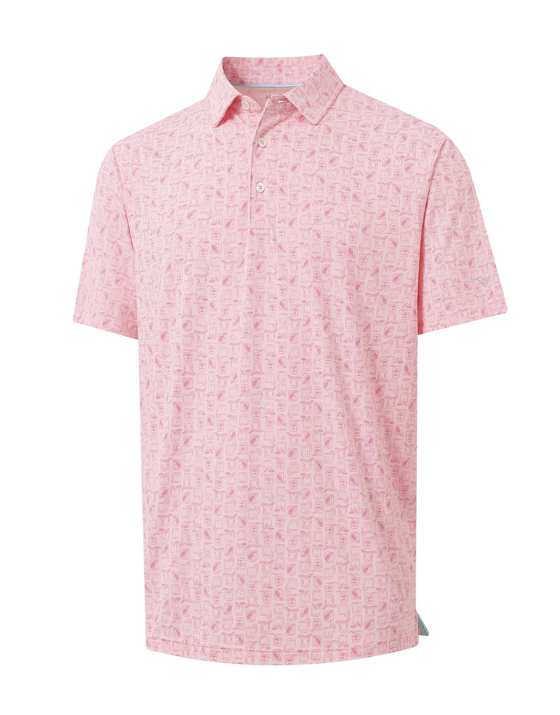 M MAELREG Golf Shirts for Men Print Performance Moisture Wicking Dry Fit Heather Stripe Collared Mens Polo Shirt Short Sleeve