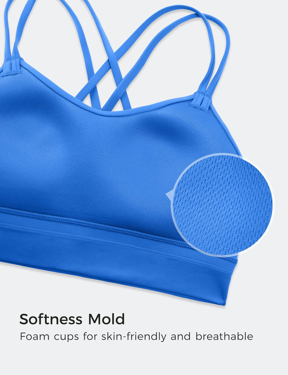 CRZ YOGA Softness Mold Butterluxe Sports Bras | Molded Cup, Light Support, Yoga, Extremely Soft, Longline, Strappy Back, Scoop Neck, for Women