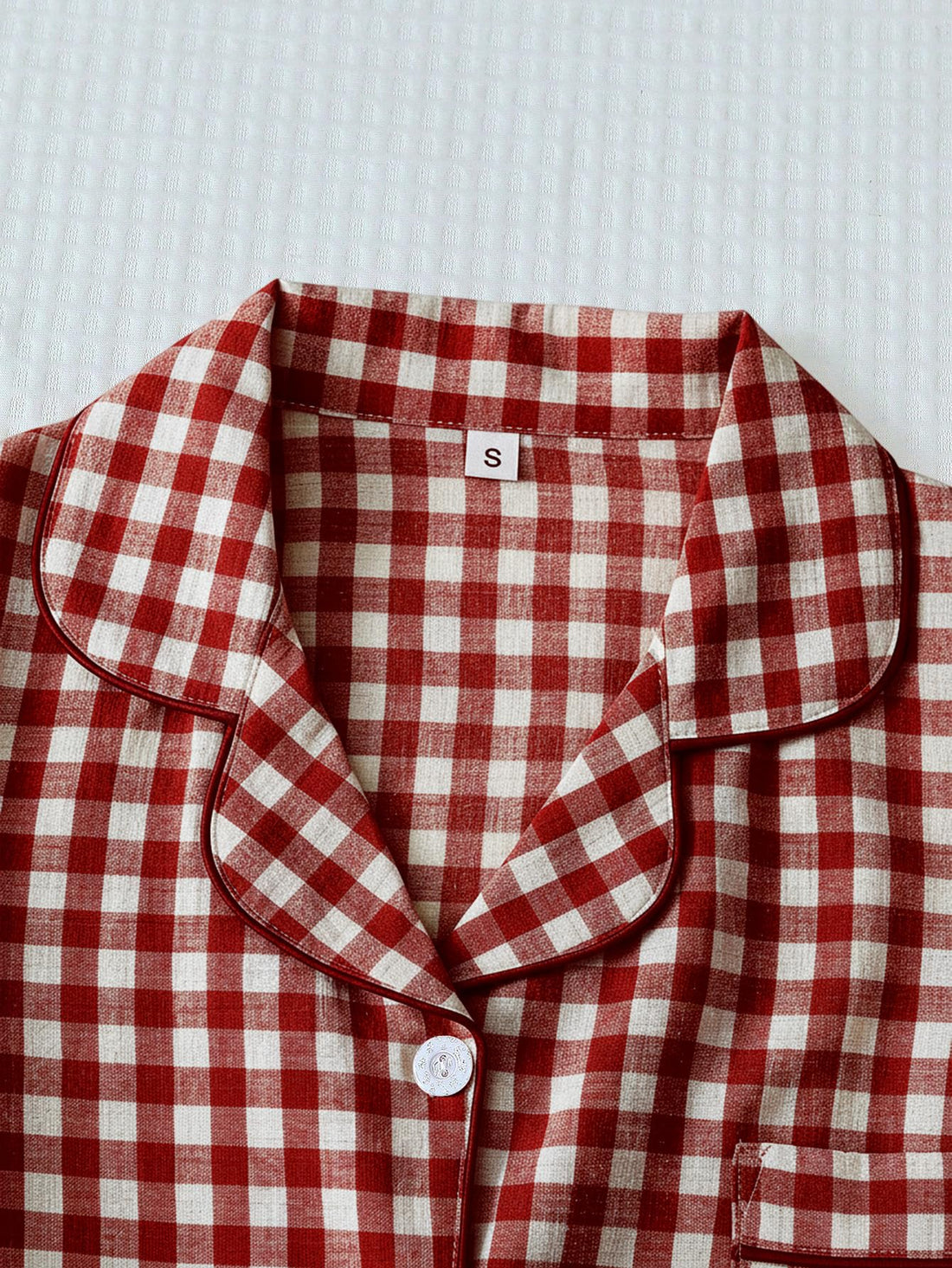 Verdusa Pajamas Sets 2 Piece Gingham Cute Button Down Shirts with Shorts