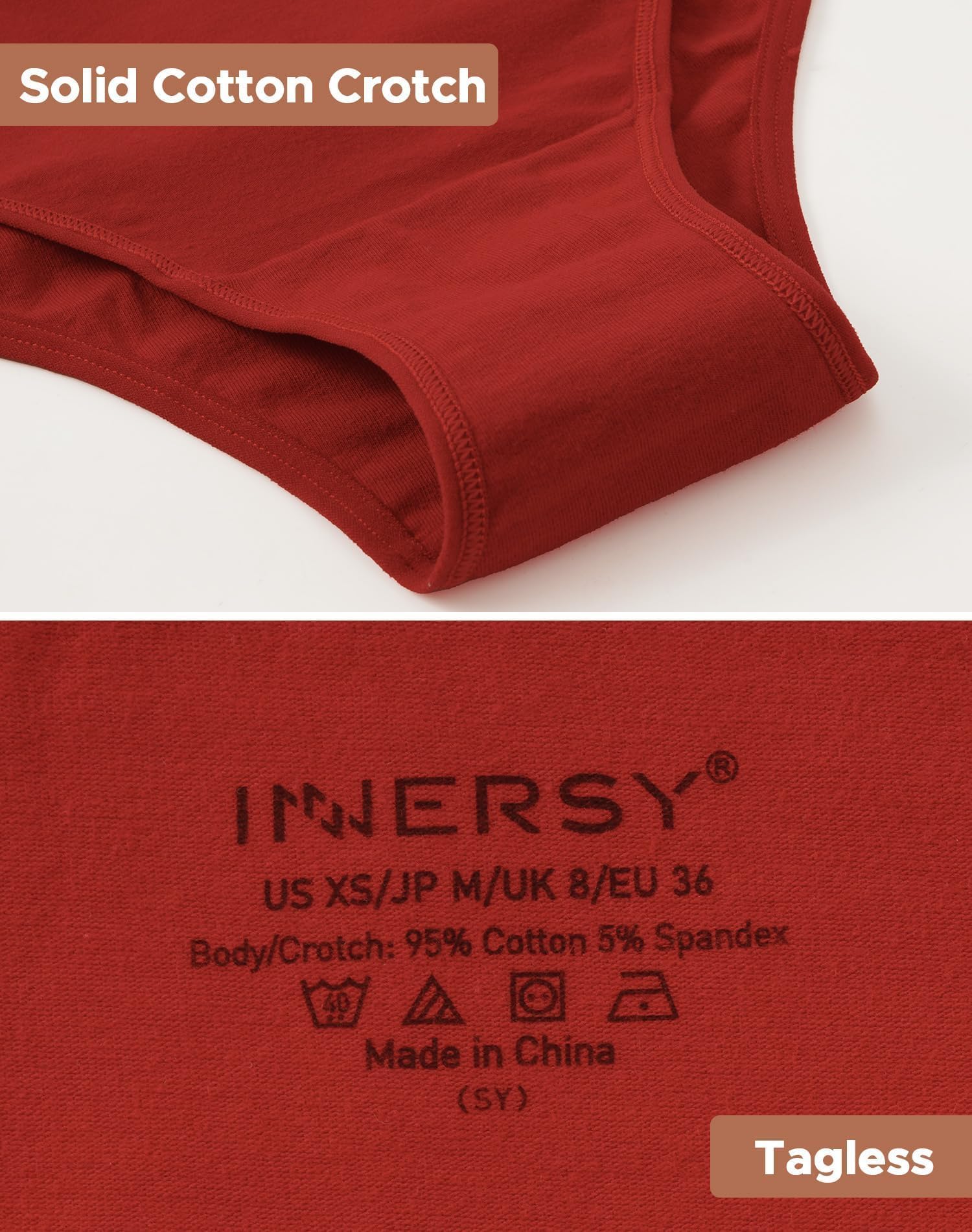 INNERSY Women's Cotton Underwear Cheeky Hipster Panties 6-Pack