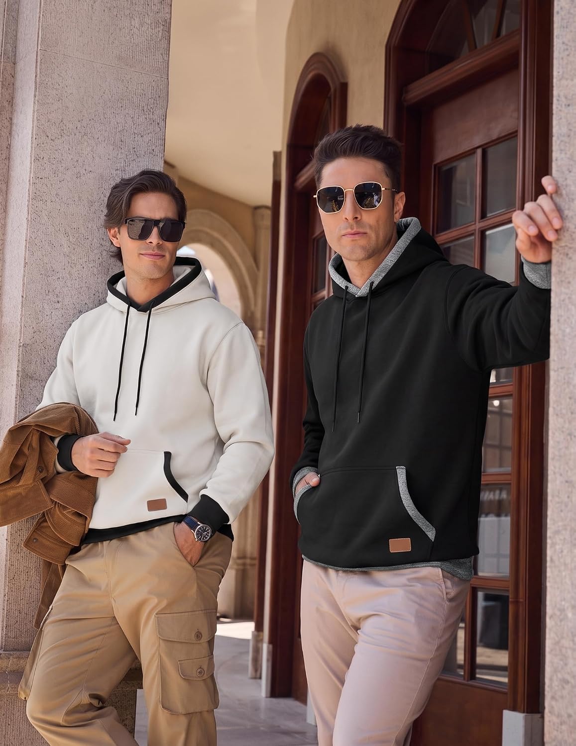 JMIERR Men's Hoodies Sweatshirts Casual Fleece Pullover Hoodie Pocket | Cotton, Casual Hooded, Drawstring, Fleece, Long Sleeve, Kangaroo Pocket, Fall, Winter, Warm Clothing