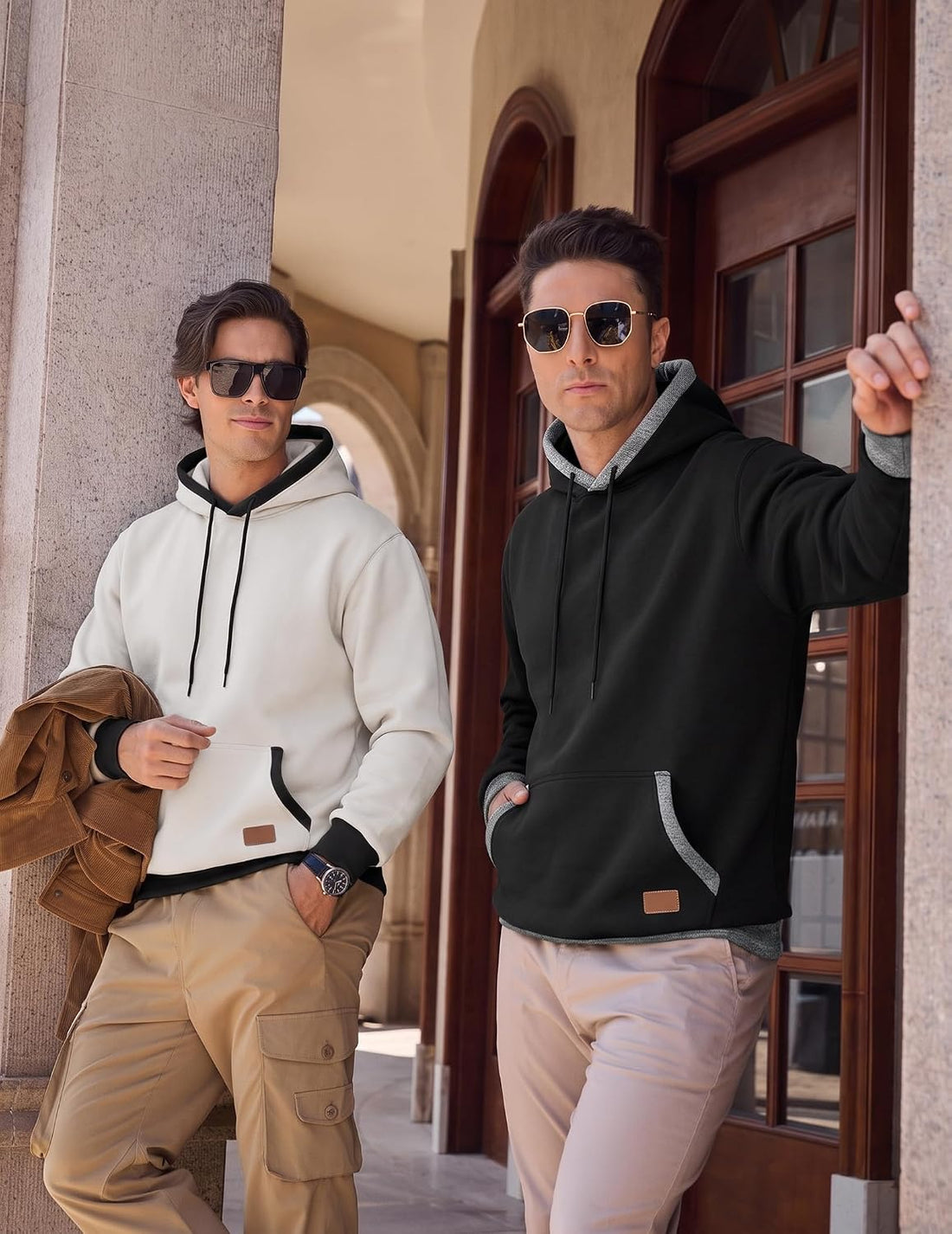 JMIERR Men's Hoodies Sweatshirts Casual Fleece Pullover Hoodie Pocket | Cotton, Casual Hooded, Drawstring, Fleece, Long Sleeve, Kangaroo Pocket, Fall, Winter, Warm Clothing