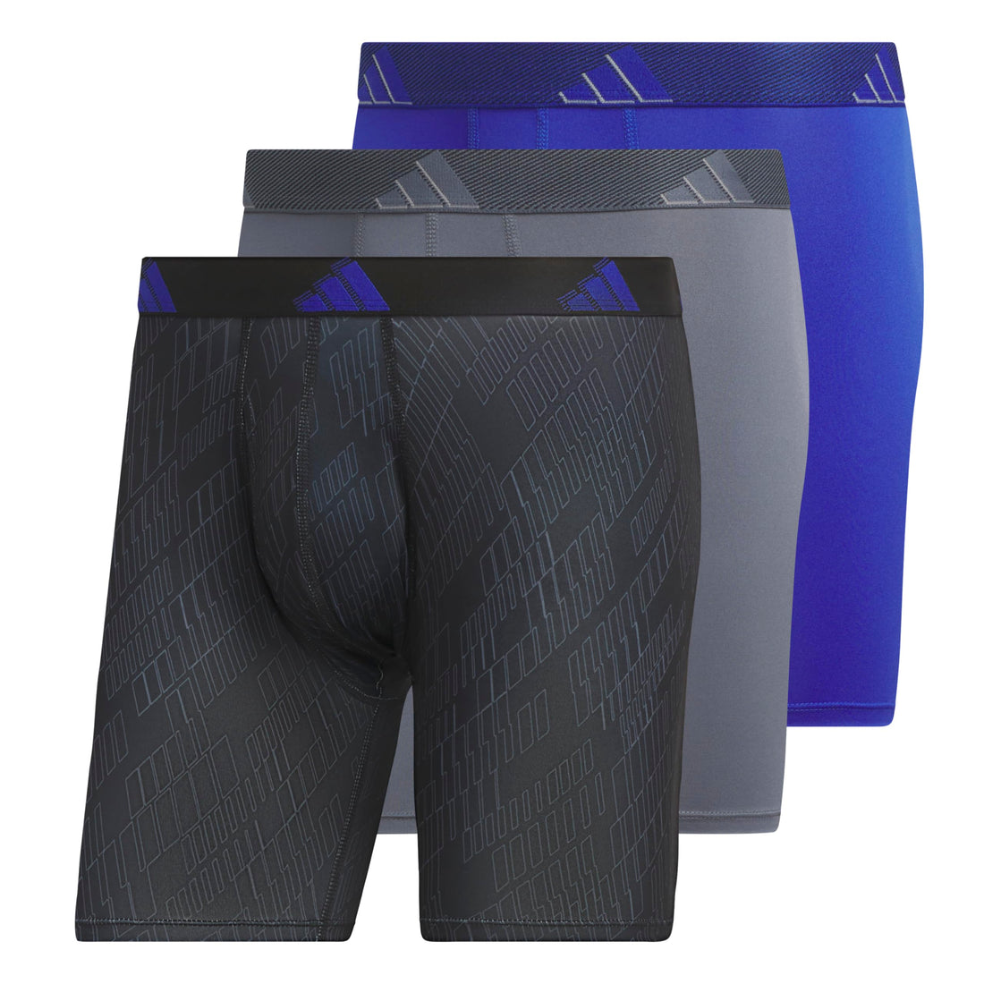 adidas Men's Microfiber Boxer Briefs (3-pack) performance Stretch Moisture-wicking Underwear