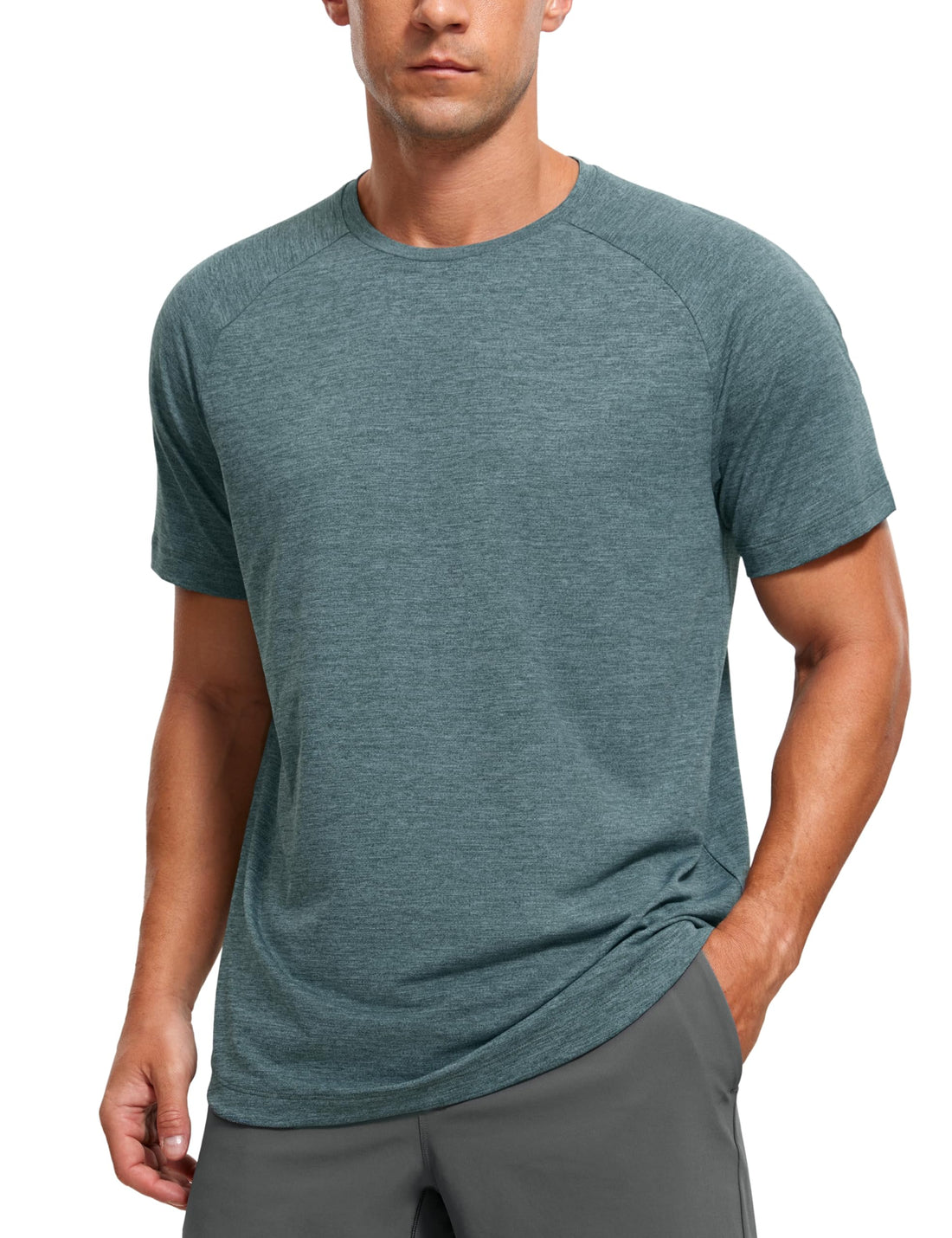 CRZ YOGA Quick Dry Crewneck T-Shirts | Workout, Lightweight, Classic Fit, Short Sleeve Shirts for Men