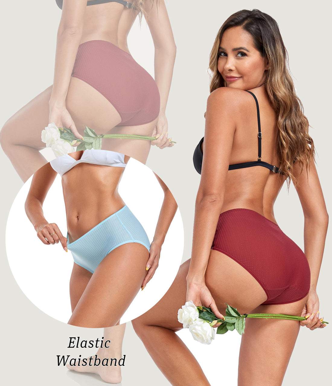 ANLIQI Quick Dry Underwear for Women Travel Panties Pack Hipster Panty Soft & Lightweight Bikini Brief Stay Fresh Undies