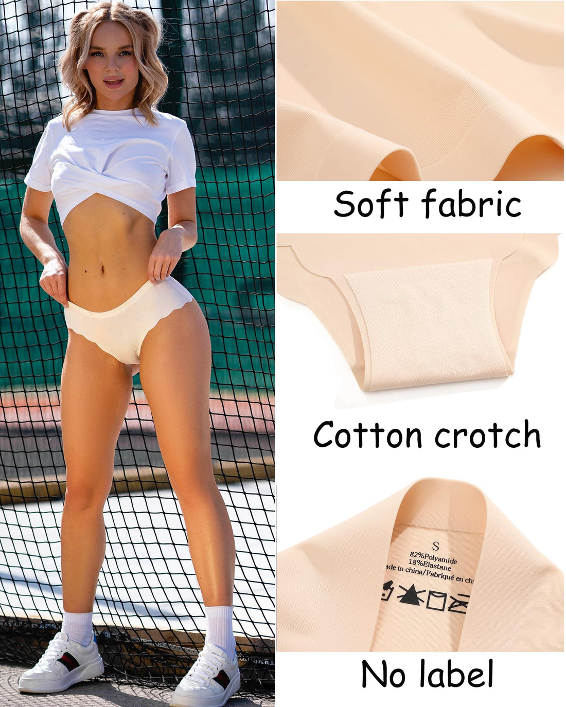 FINETOO 6 pack Seamless Underwear for Women Sexy Low Rise Hipster Wave Edge No Show Bikini Panties Womens Cheeky S-XL