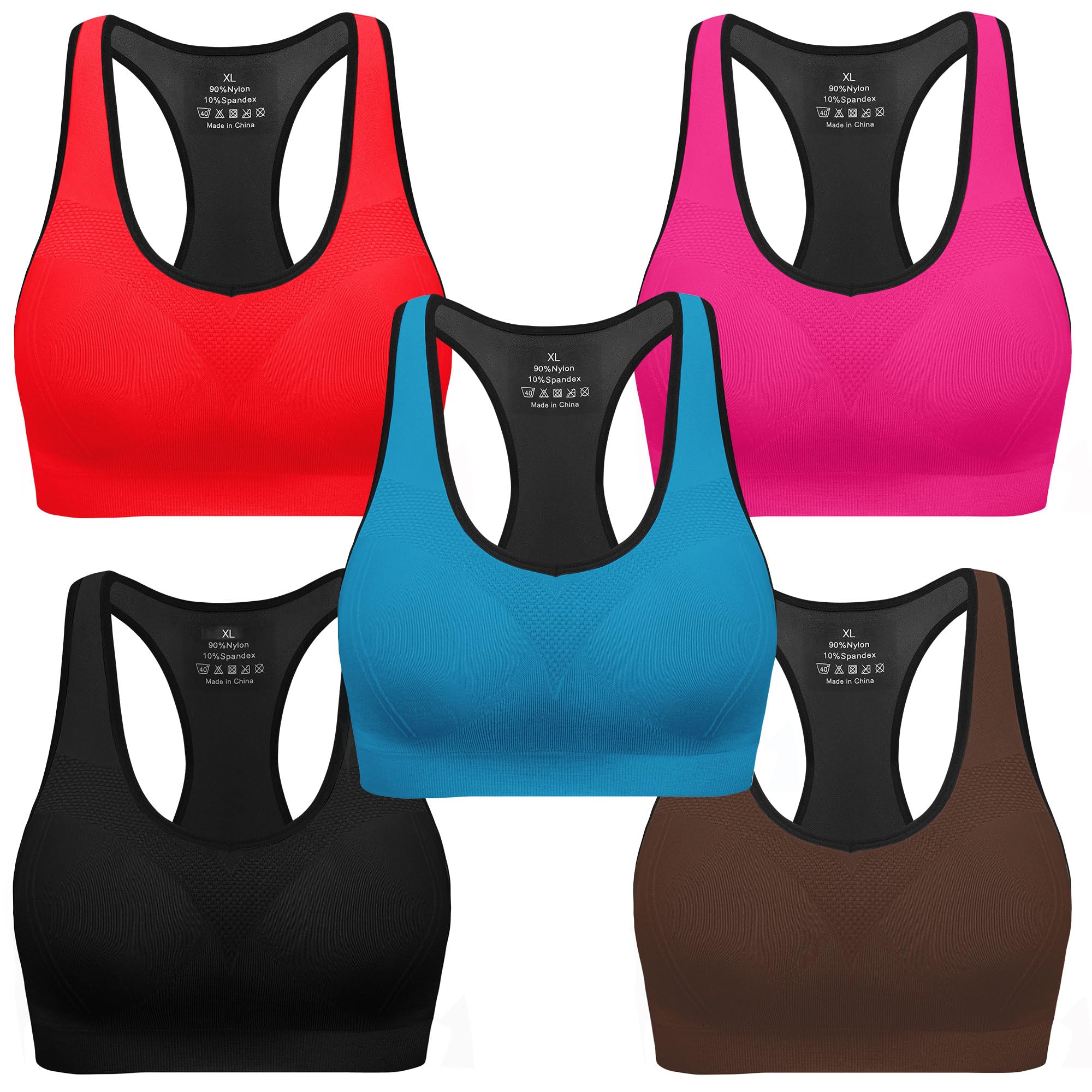 MIRITY Women Racerback Sports Bras - High Impact Workout Gym Activewear Bra